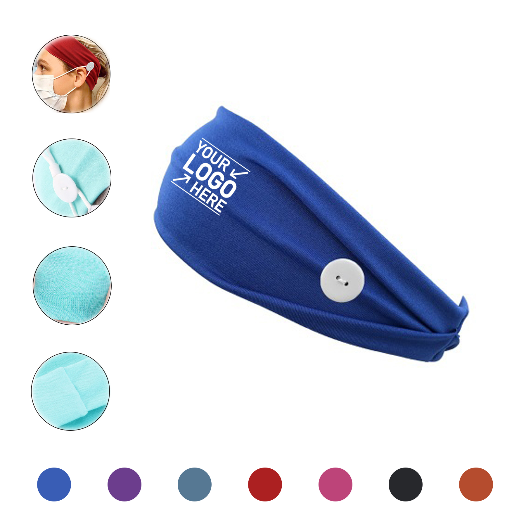 Anti-tight Button Elastic Headband 2