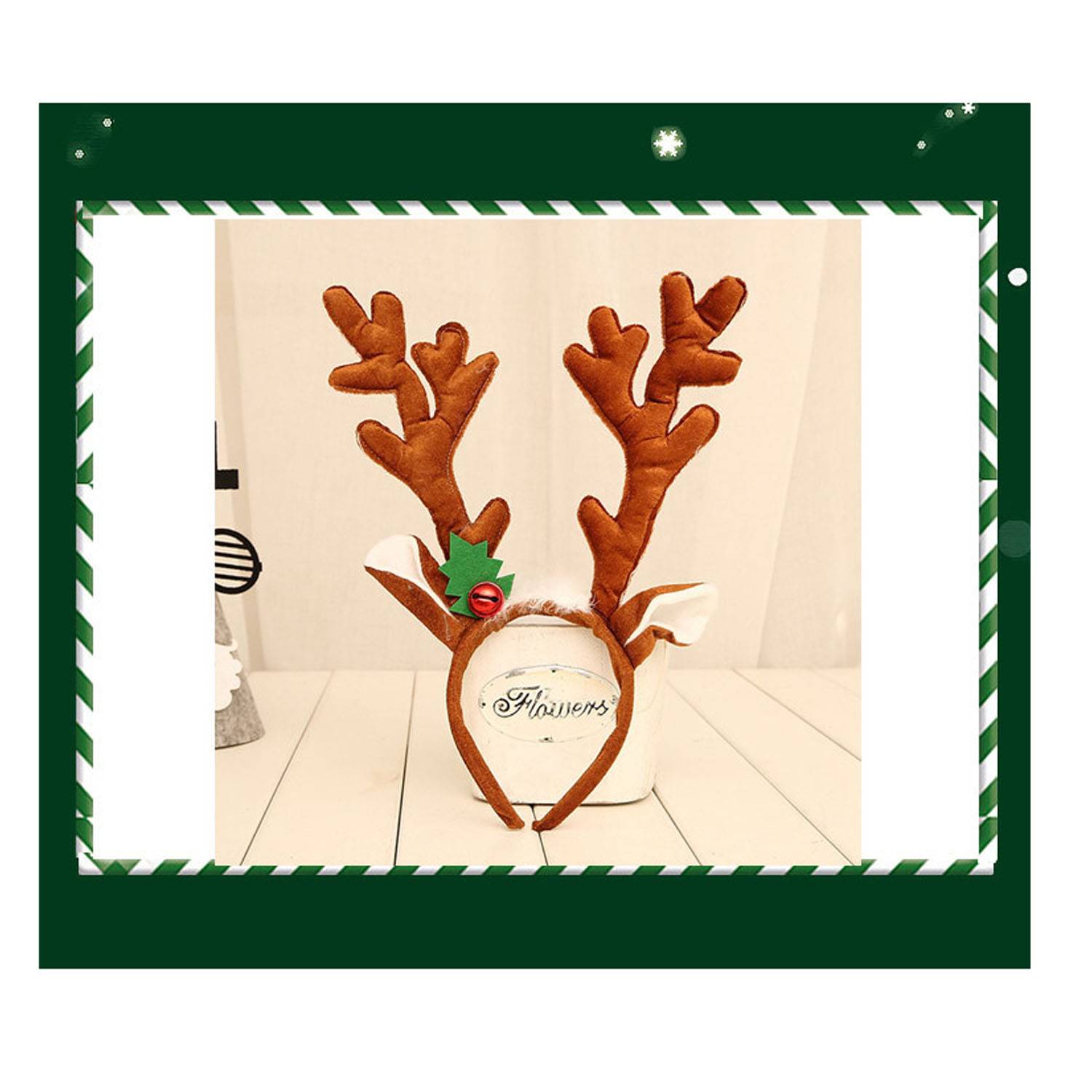Christmas Fabric Antler Headband 4