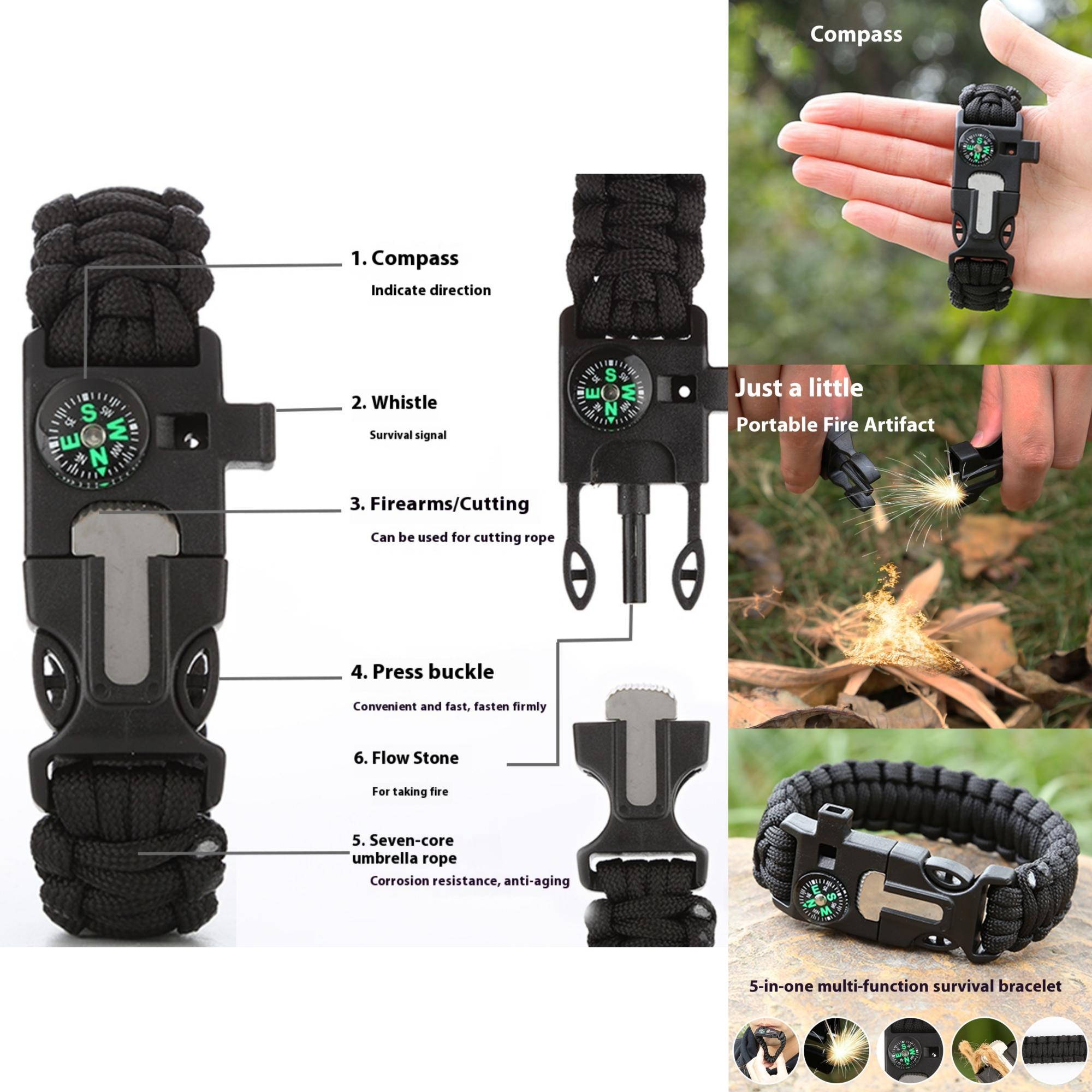 MOQ:5pcs Paracord Survival Bracelet 1