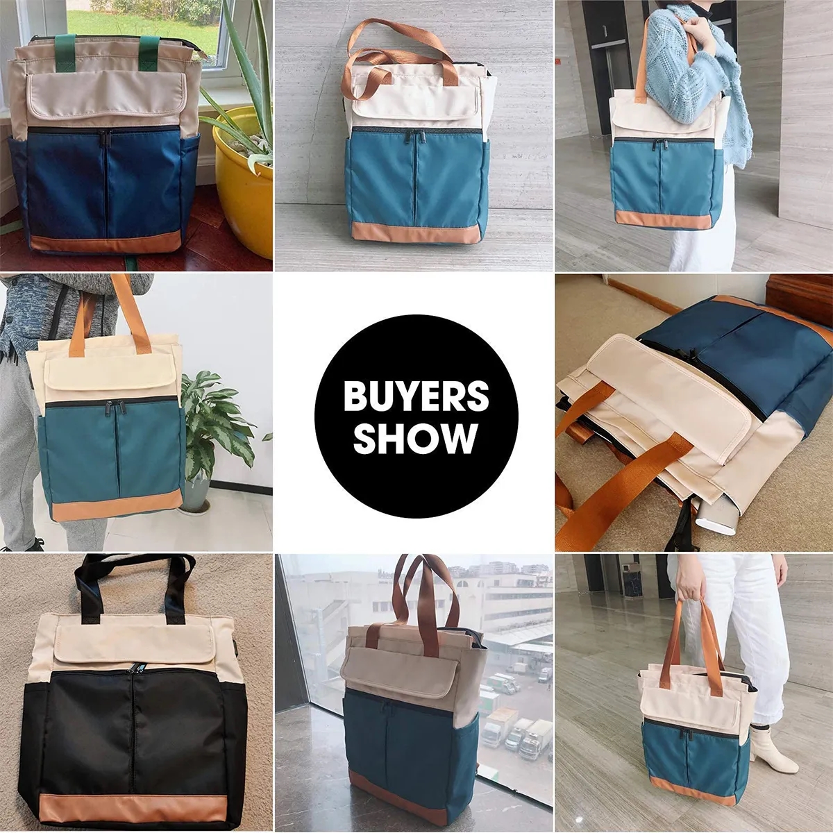 Stylish Contrast Color Waterproof Backpack 7
