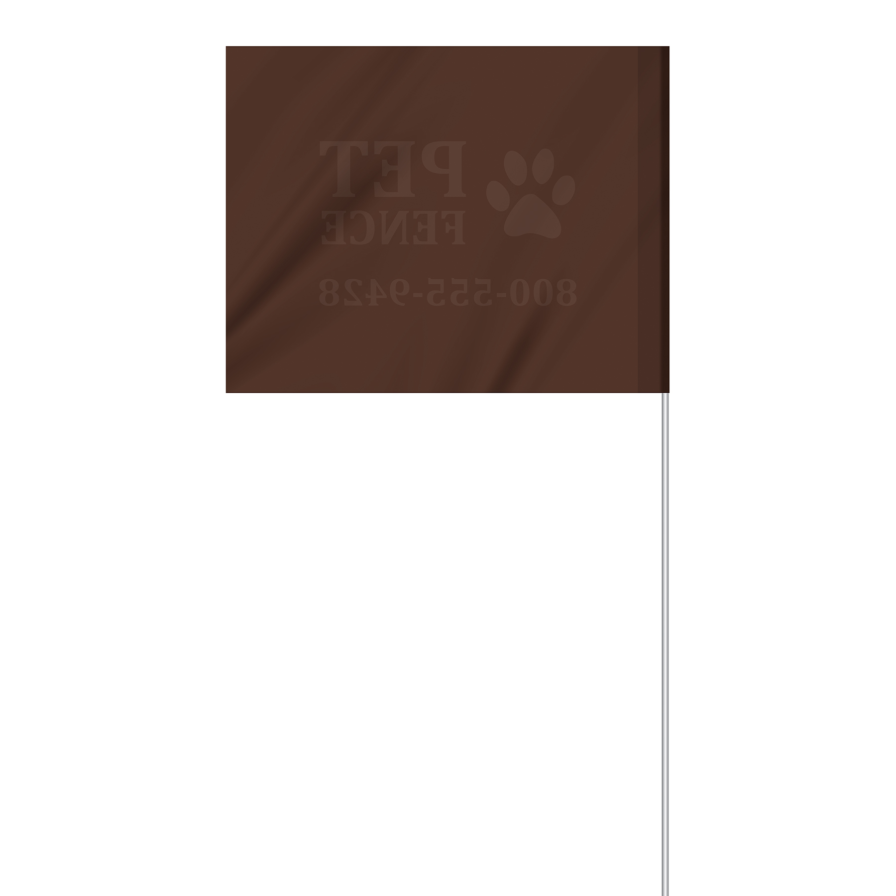 1-Color 4" x 5" Custom Vinyl Marking Flag w/ 18" Plastic Staff 21