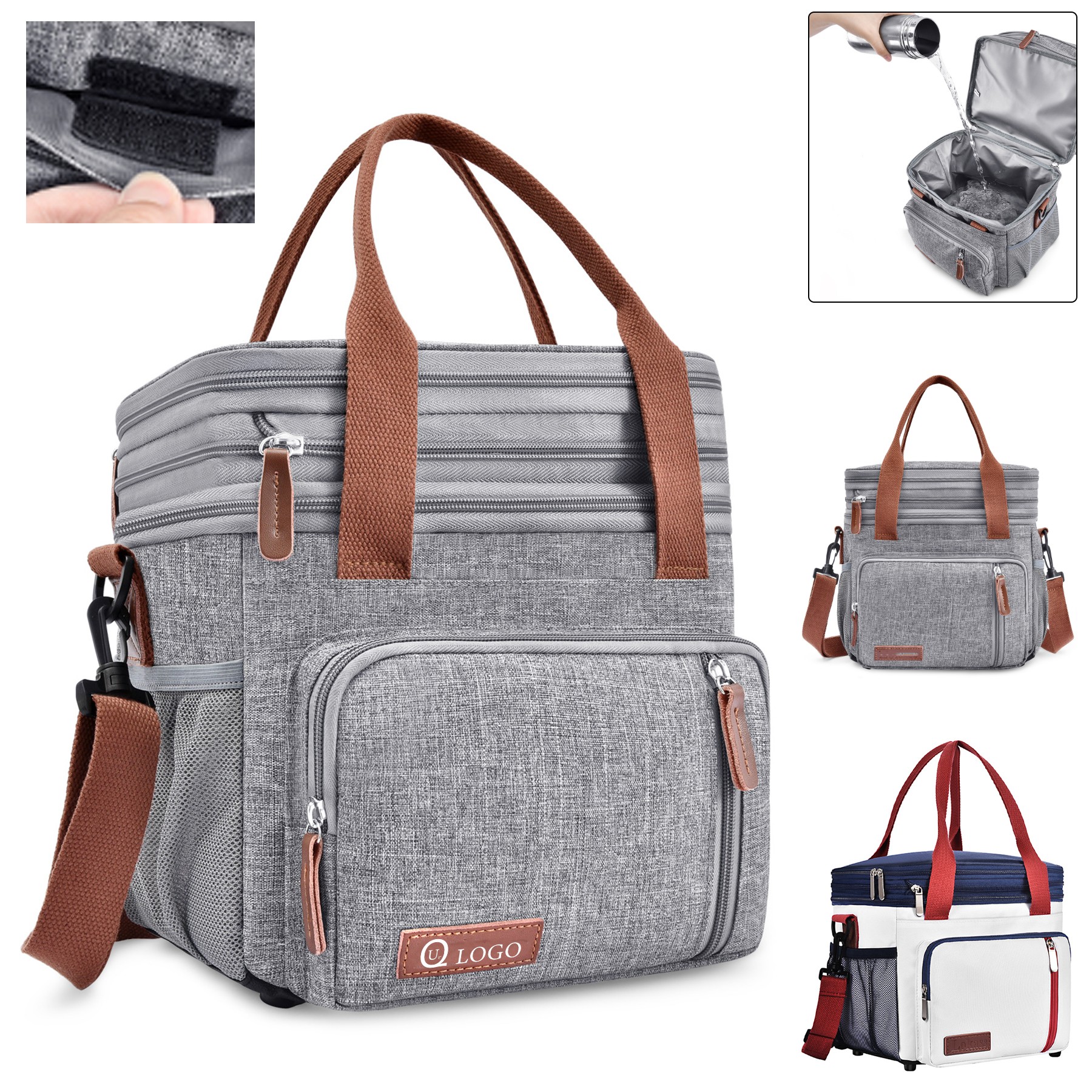 Multipurpose Double Layer Lunch Cooler Bag W/ Side Pockets