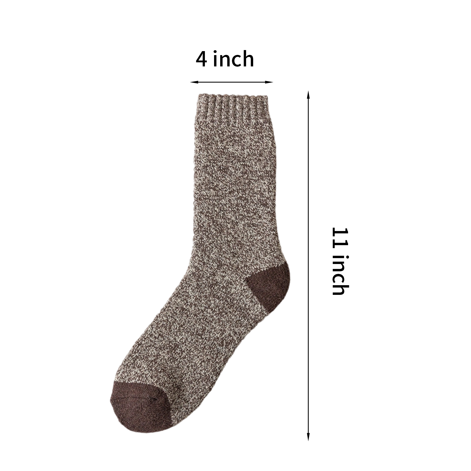 Wool Winter Socks With Sweat Absorption And Odor Control 11" x 4" 1