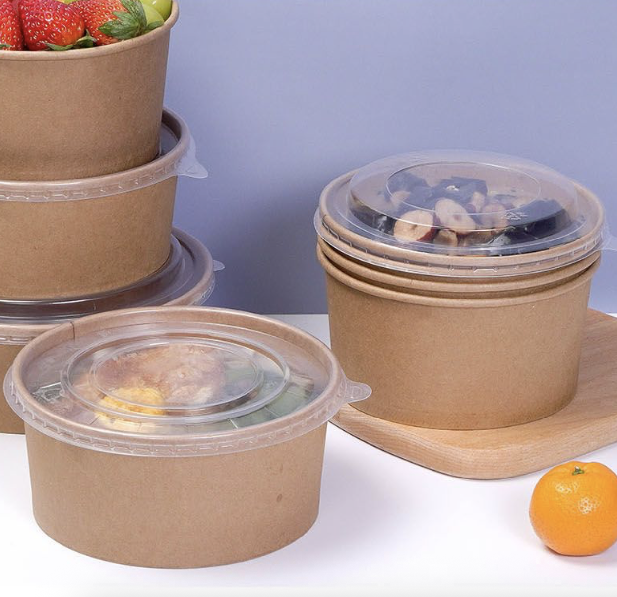 25 Oz Large Paper Bowls with Lids 7