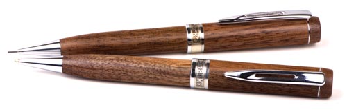 Inforest Flat Top Wood Ballpoint Pen and Pencil Set