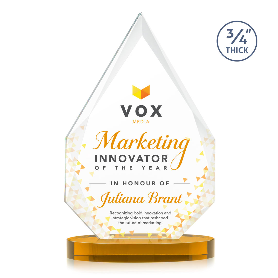 Hawthorne VividPrint™ Award on Alberton Base - Amber 7
