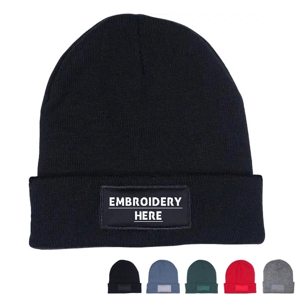 Custom Knit Beanie with Patch 6