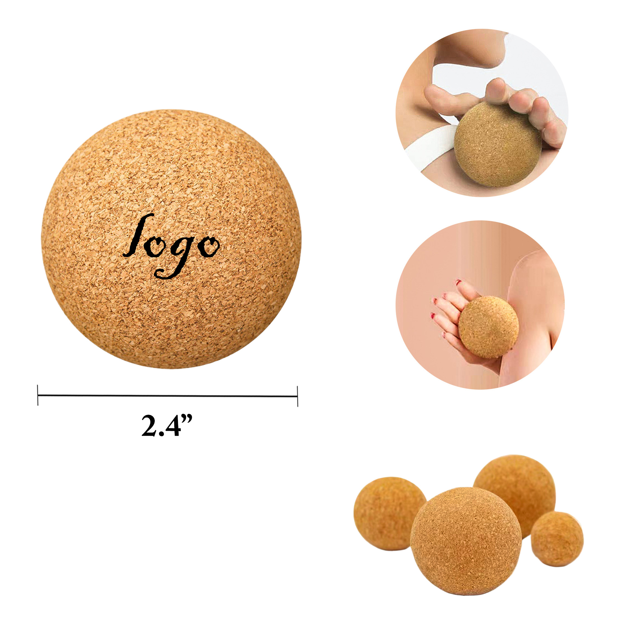 MOQ50 Cork Yoga Ball for Muscle Relaxation and Exercise 2