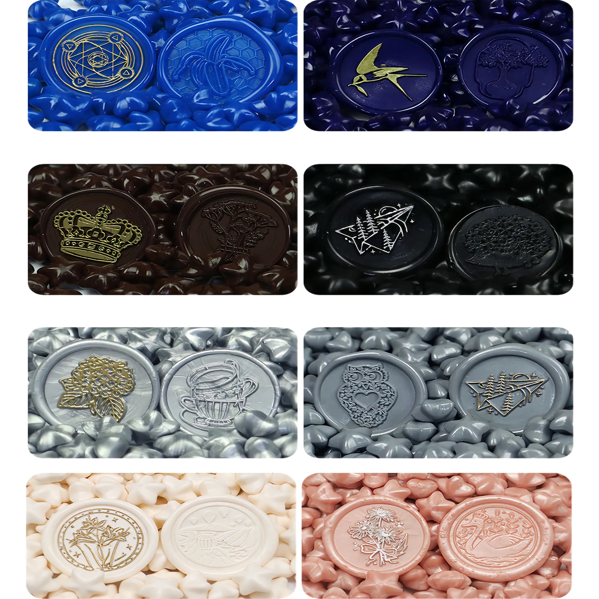 Stunning 24 Grid Star Wax Seal Pellets Macaron Colors Set 5