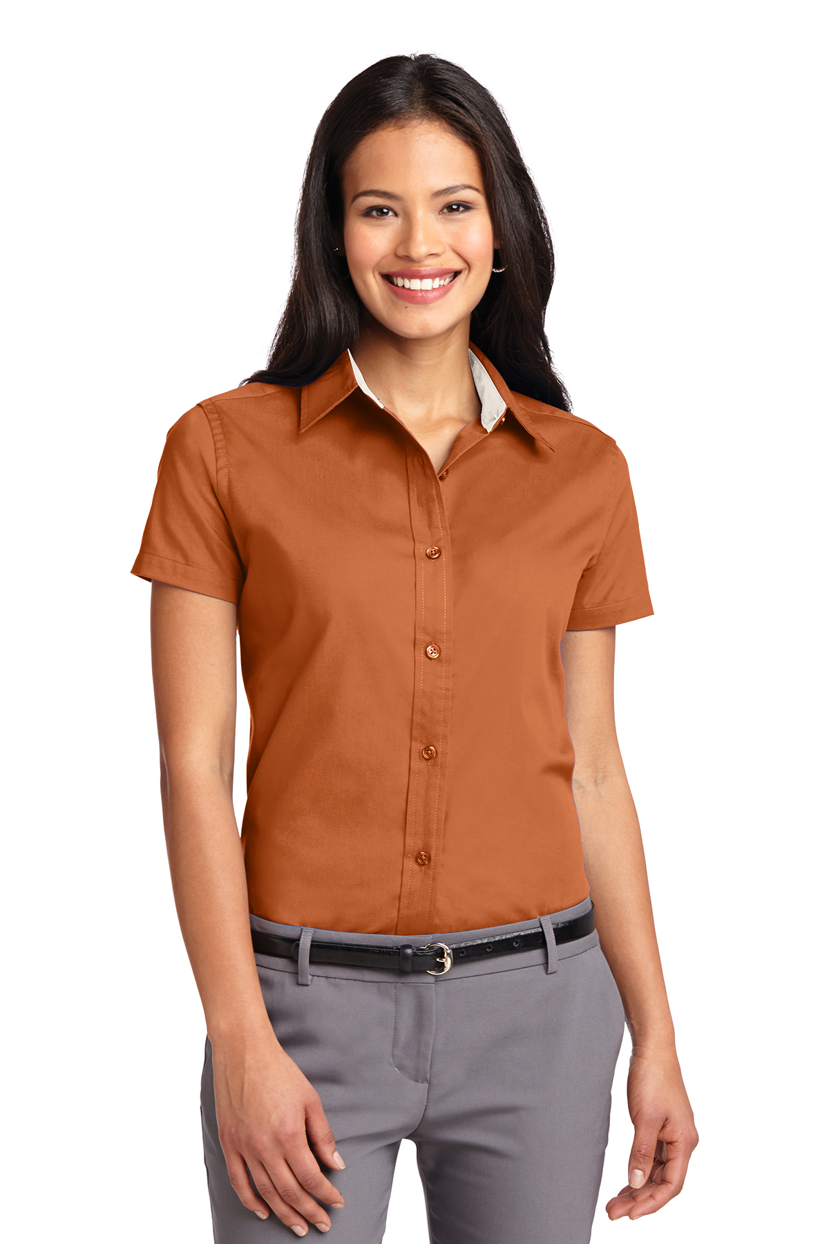 Ladies' Short Sleeve Oxford Button-Down Easy Care Shirts 9