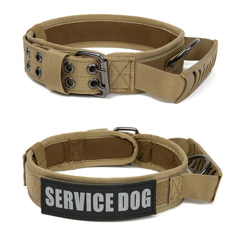 Tactical Dog Collars Adjustable Thick Nylon Handle 2