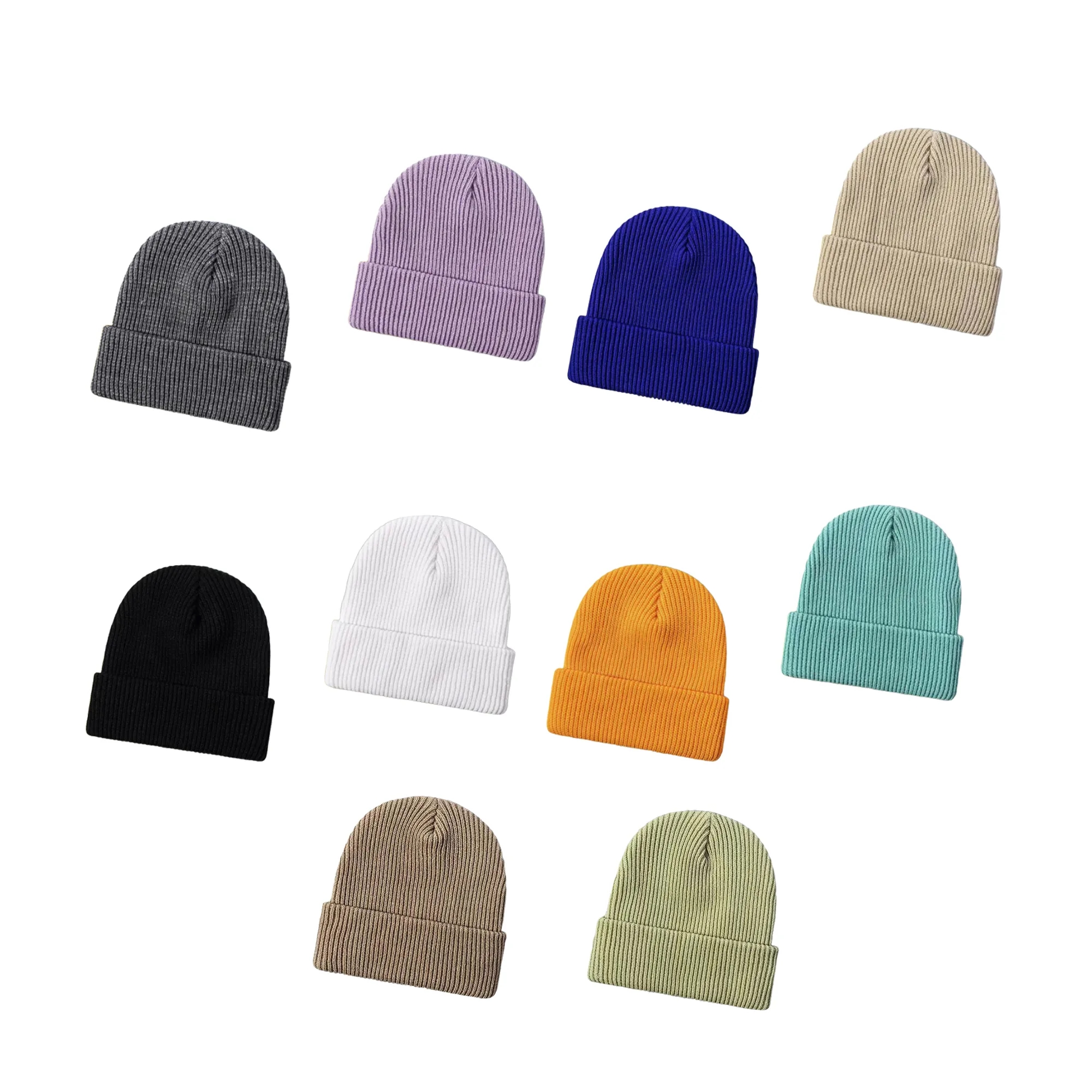 MOQ 20 PCS Solid Color Knitted Hat 3