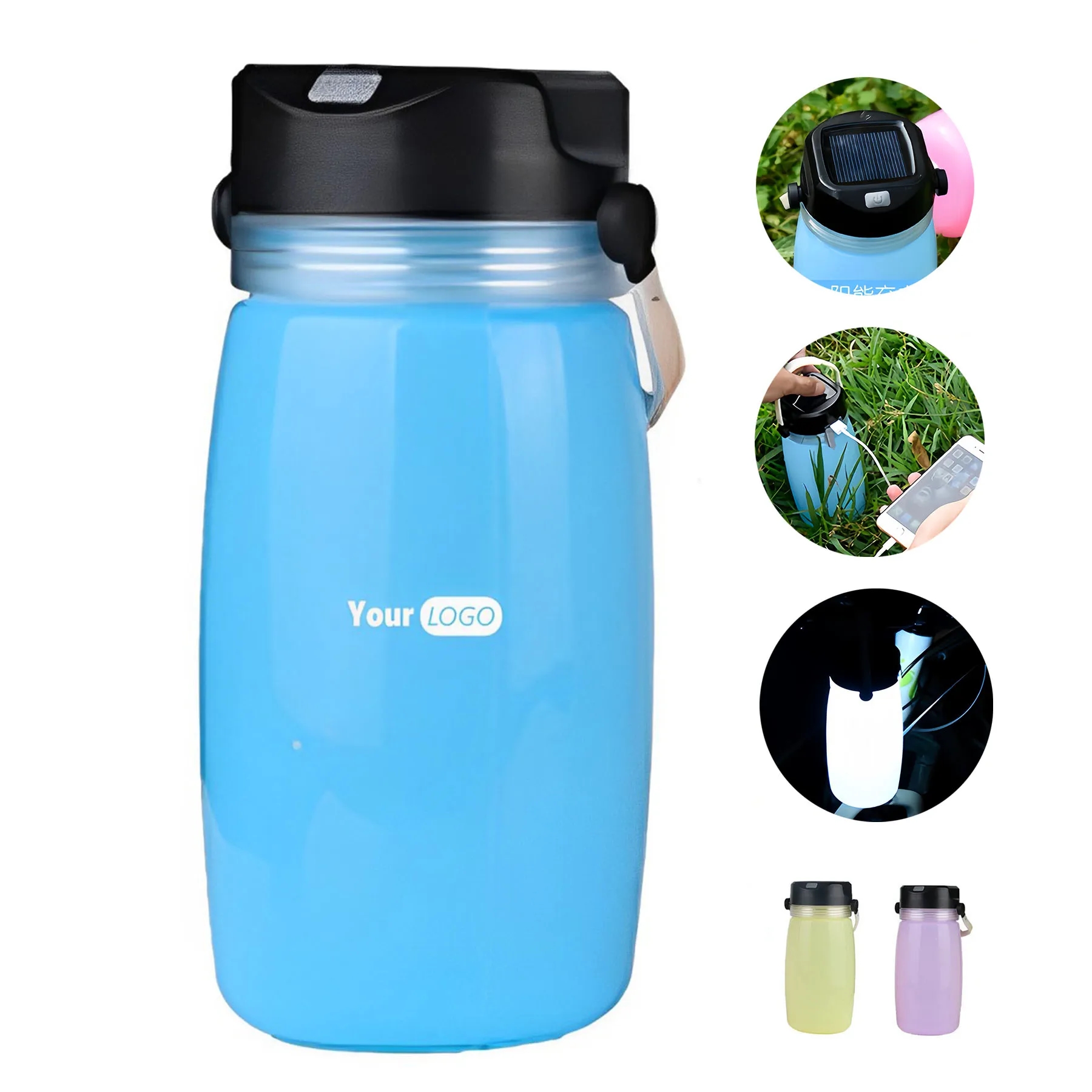 Silicone New Solar Fluorescent Outdoor Charging Kettle 2
