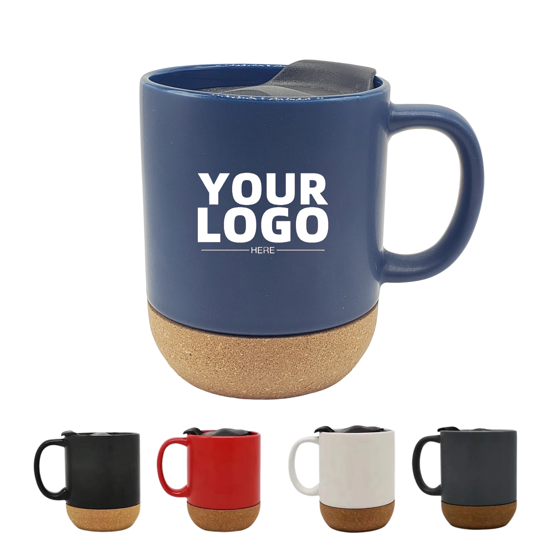 16 OZ Ceramic Mug With Cork Coaster Bottom 2