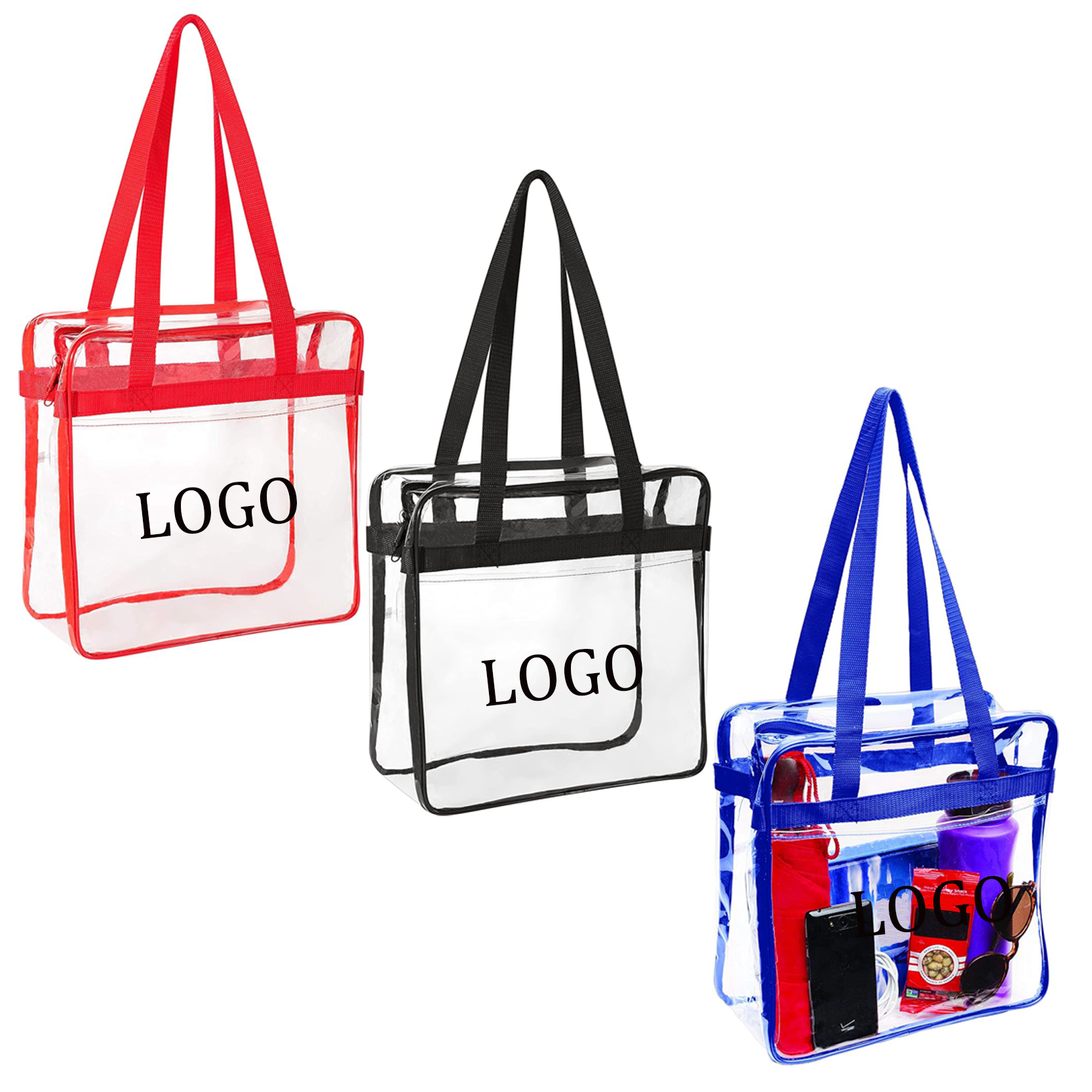 PVC Clear Stadium Zipper Tote 2