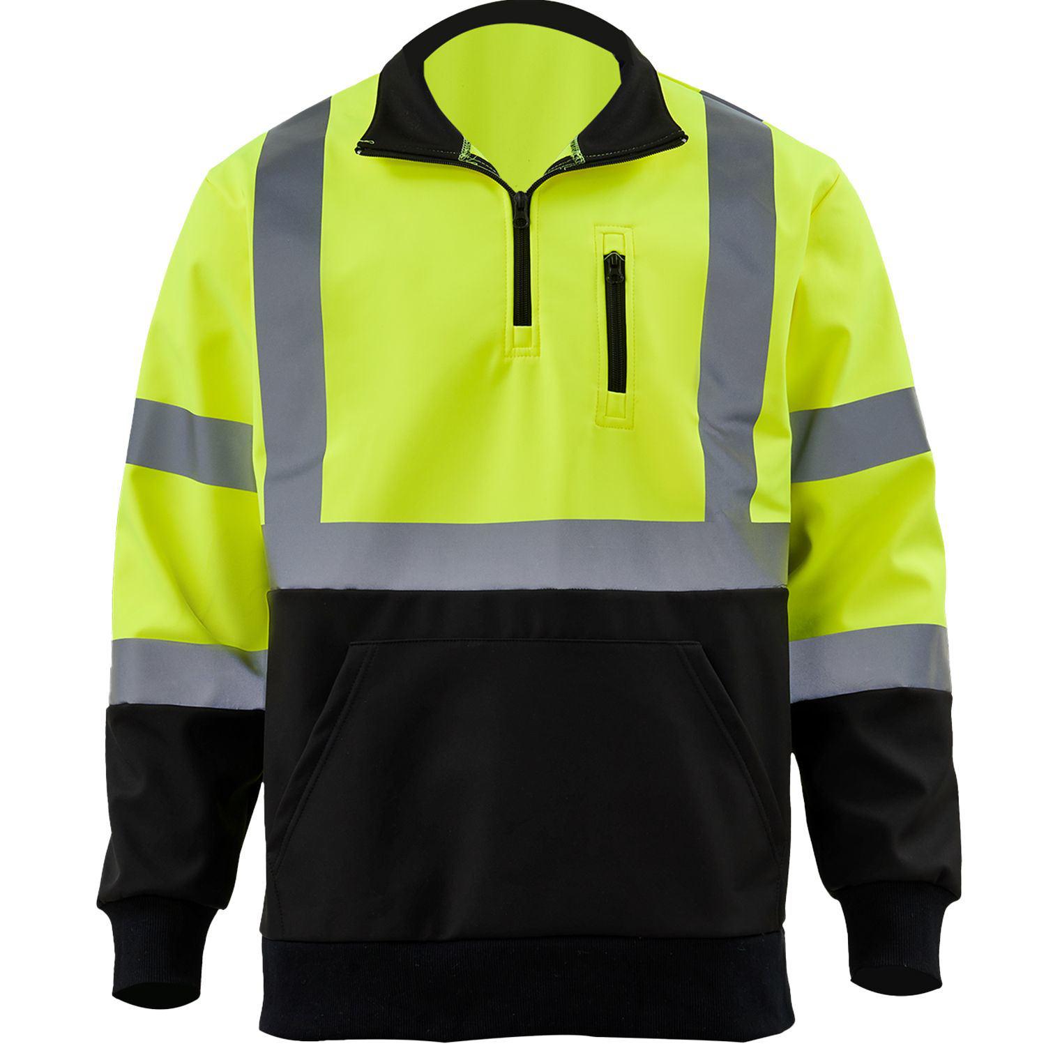 Class 3 Color Block Safety Quarter Zip with Kangaroo Pocket 8