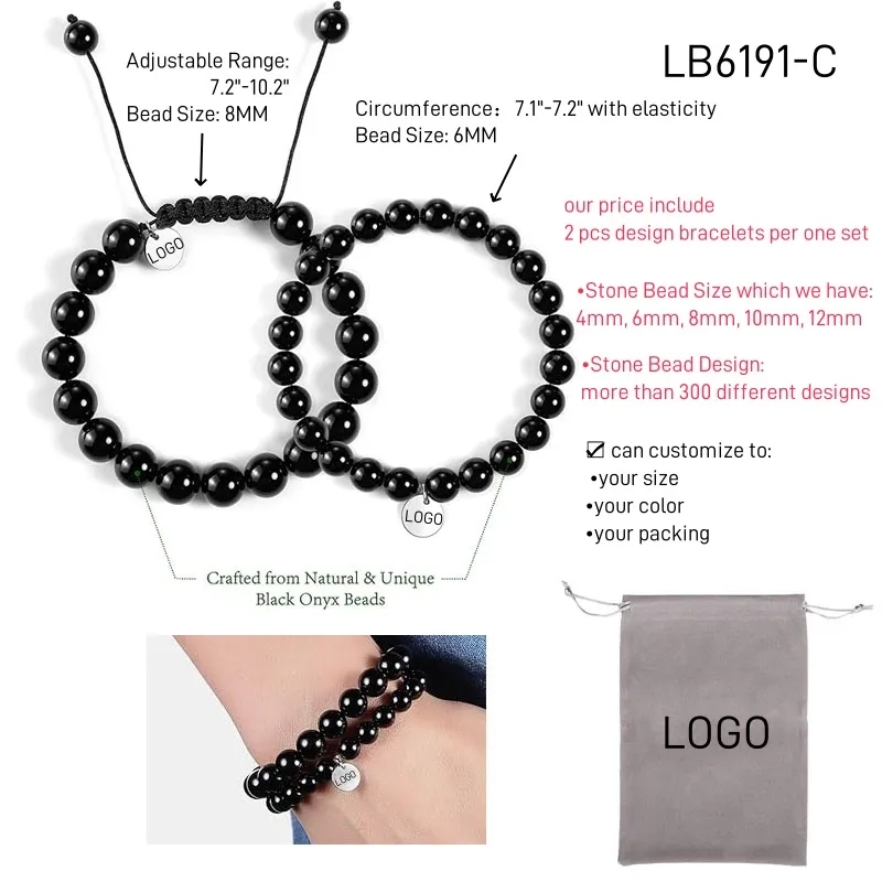 AAA Gemstone Bead Bracelets BULK Wholesale 2PCS Set 6