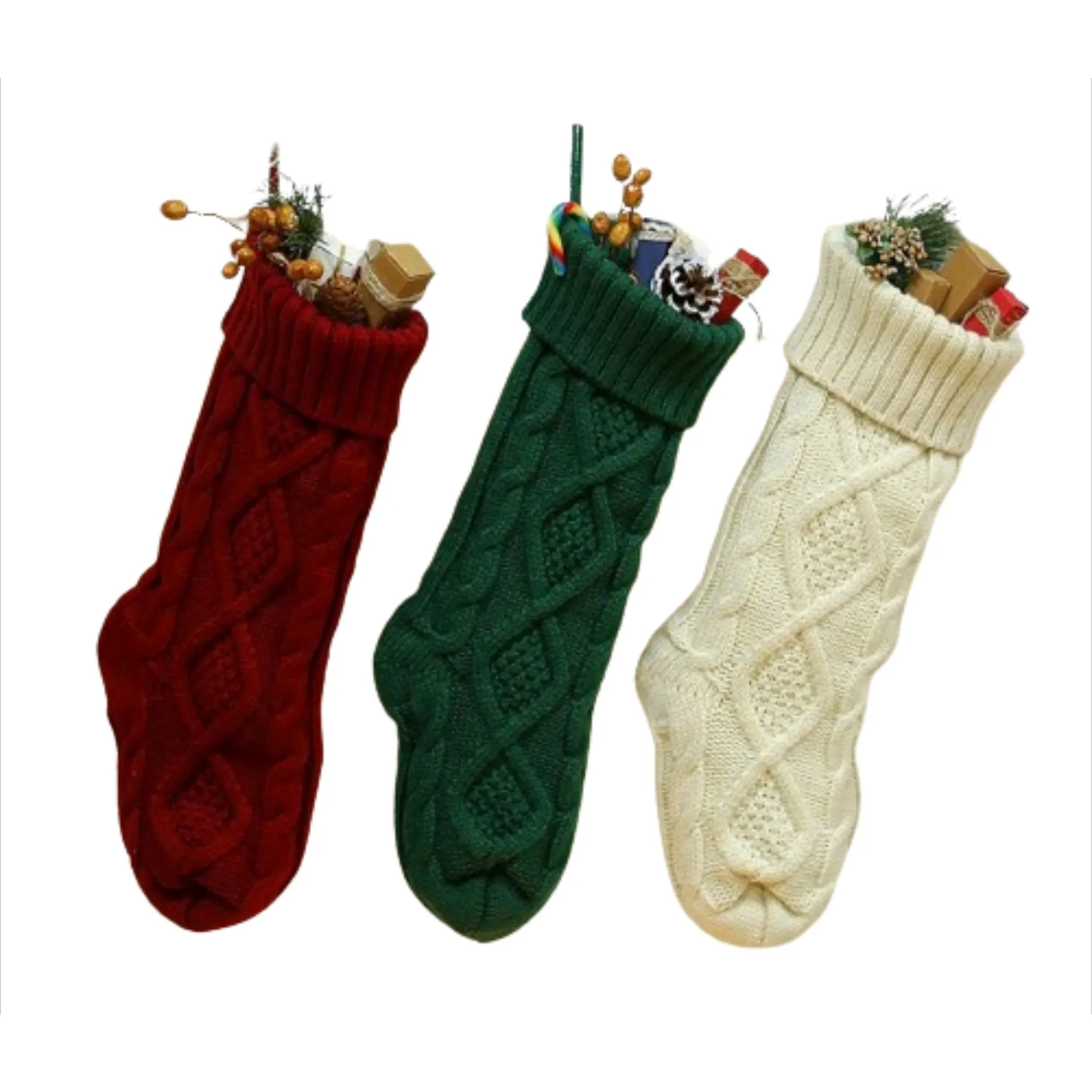 Knitted Cotton Christmas Stocking 3