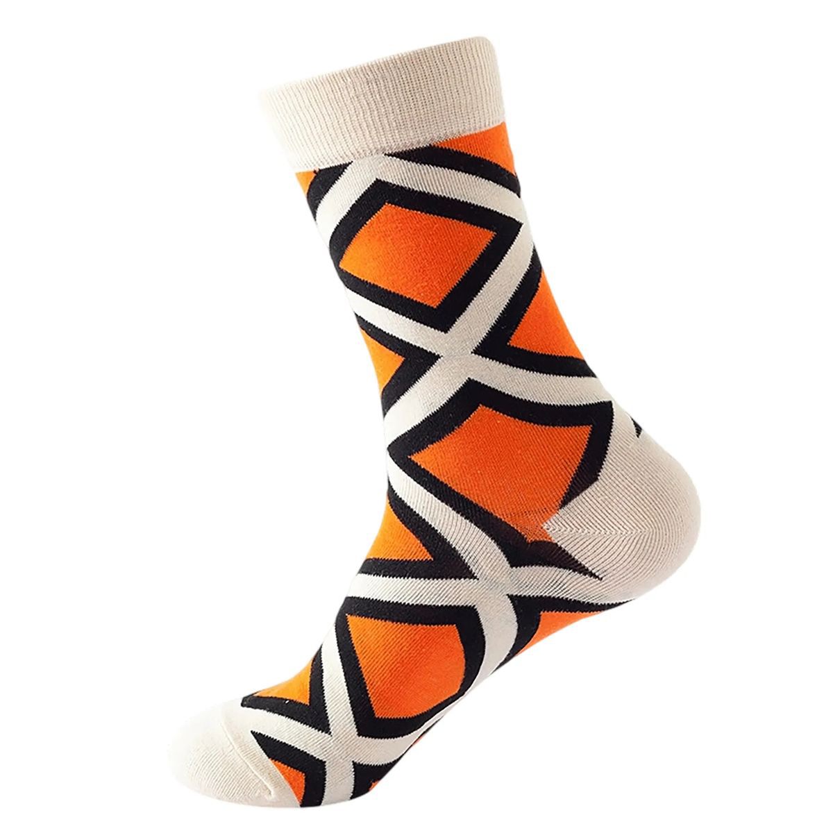Cotton Crew Socks with Jacquard Pattern 74