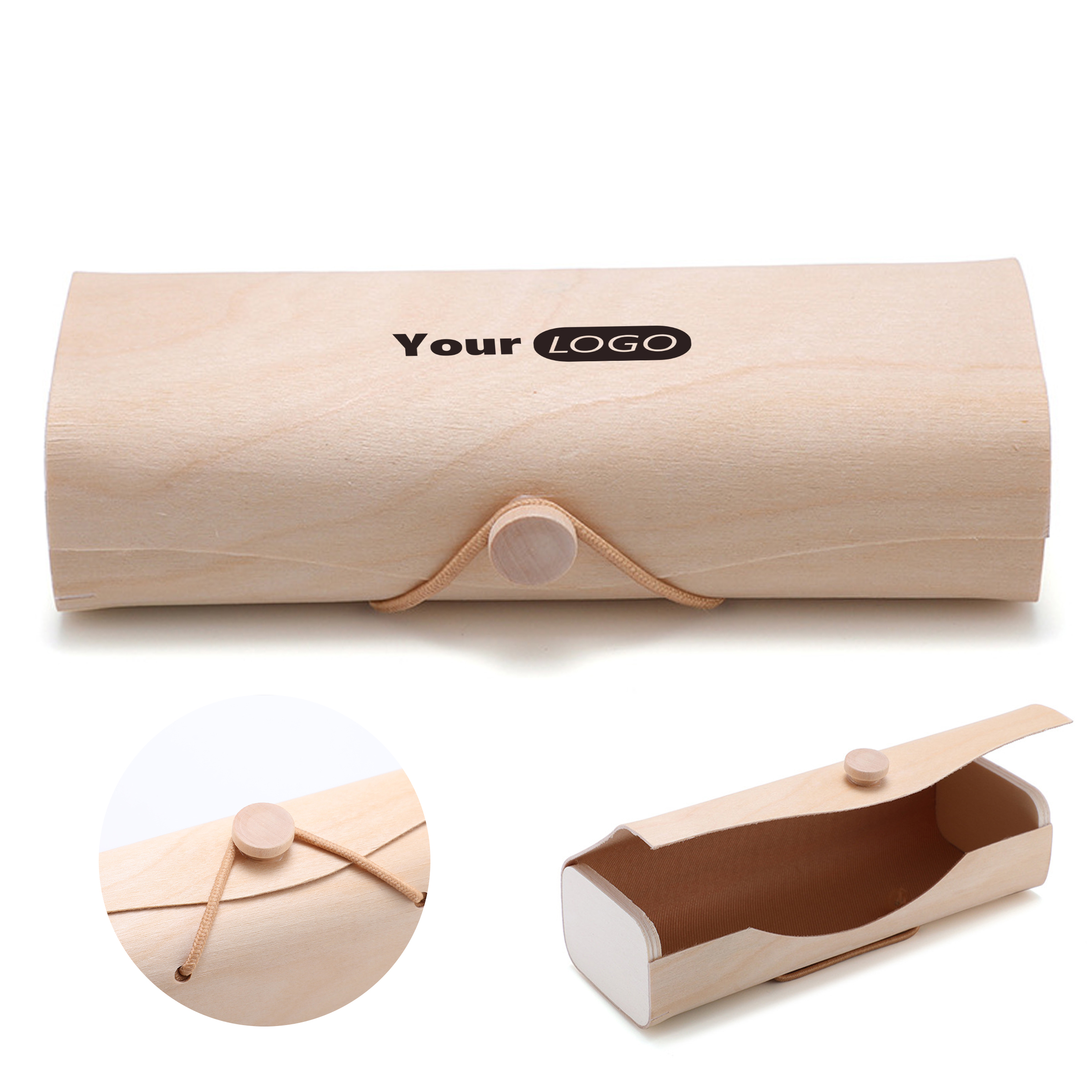 Bamboo Wood Fashionable Solid Color Glasses Case 3