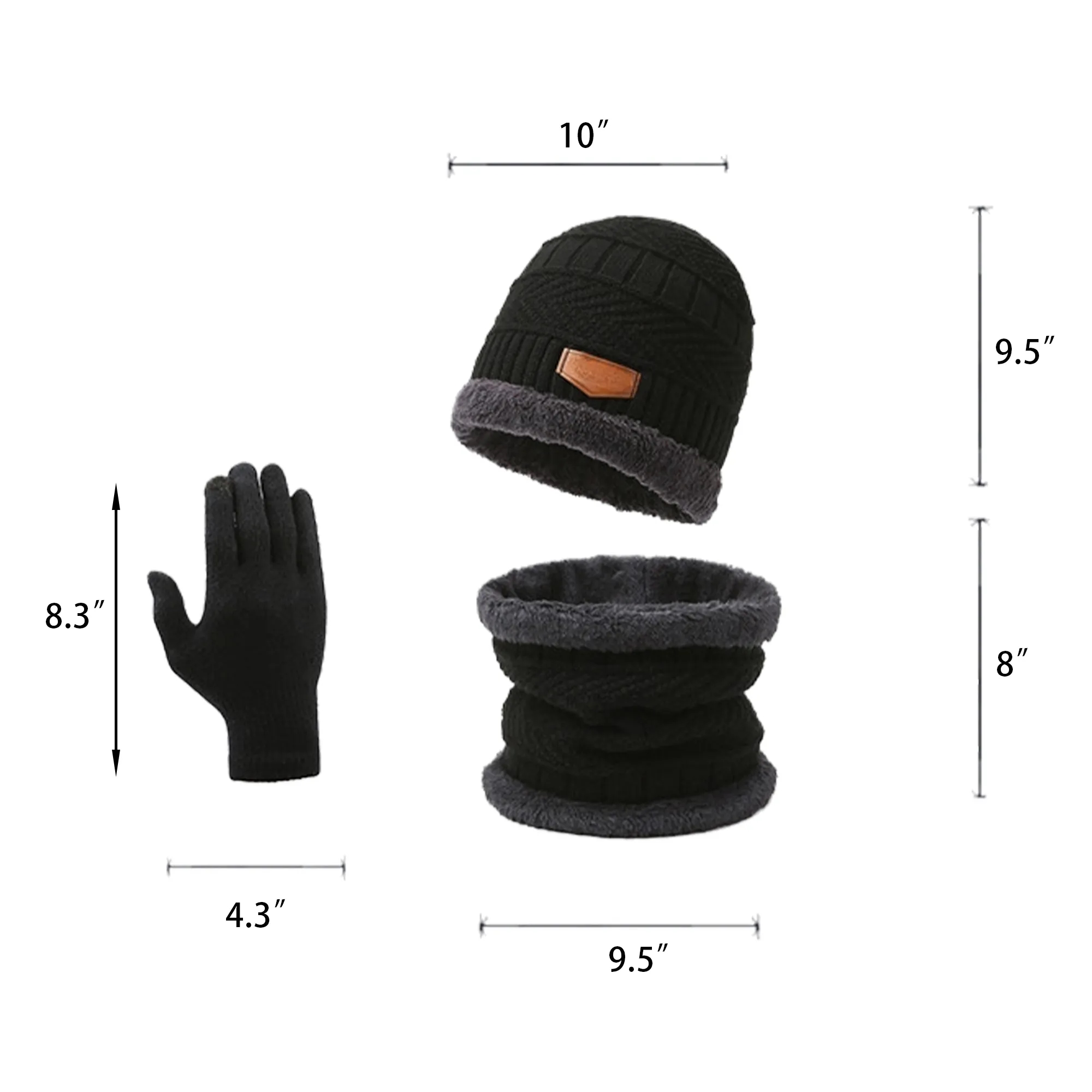 Winter Hat Scarf Gloves Set 2