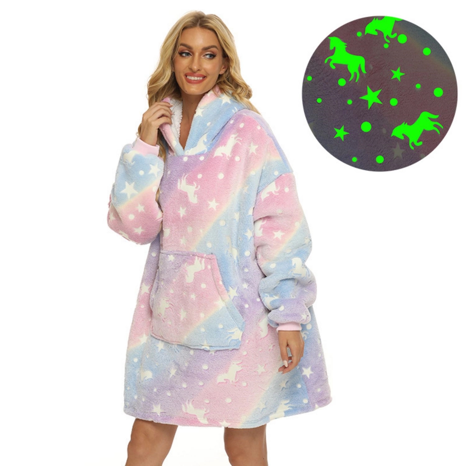 Glow In The Dark Oversized Microfiber Wearable Blanket 5