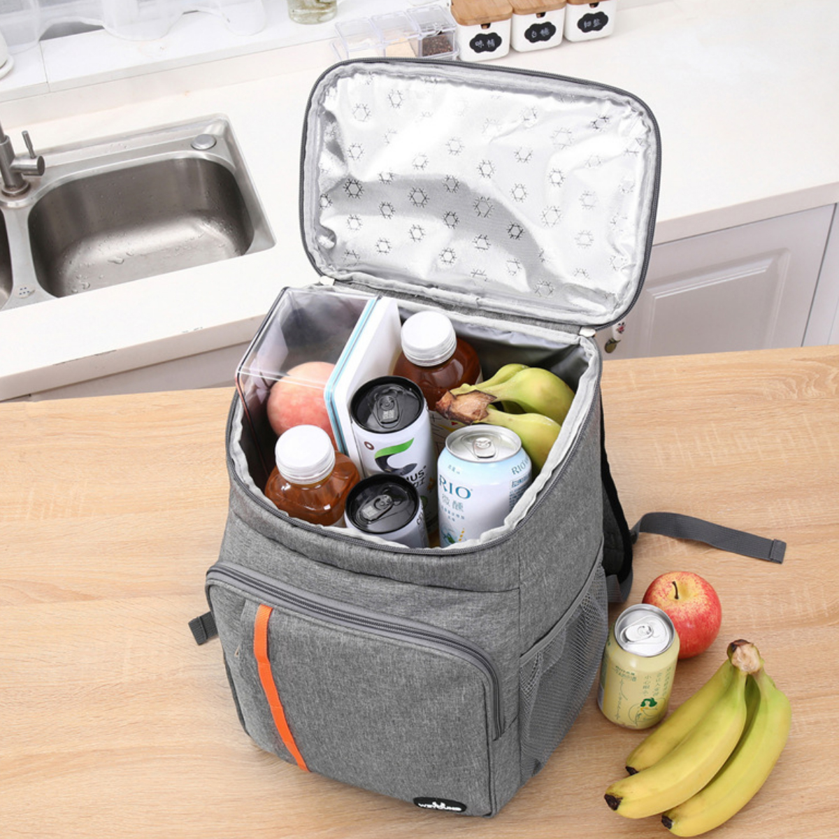 24L Insulated Cooler Backpack with Leakproof Liner Pockets 7