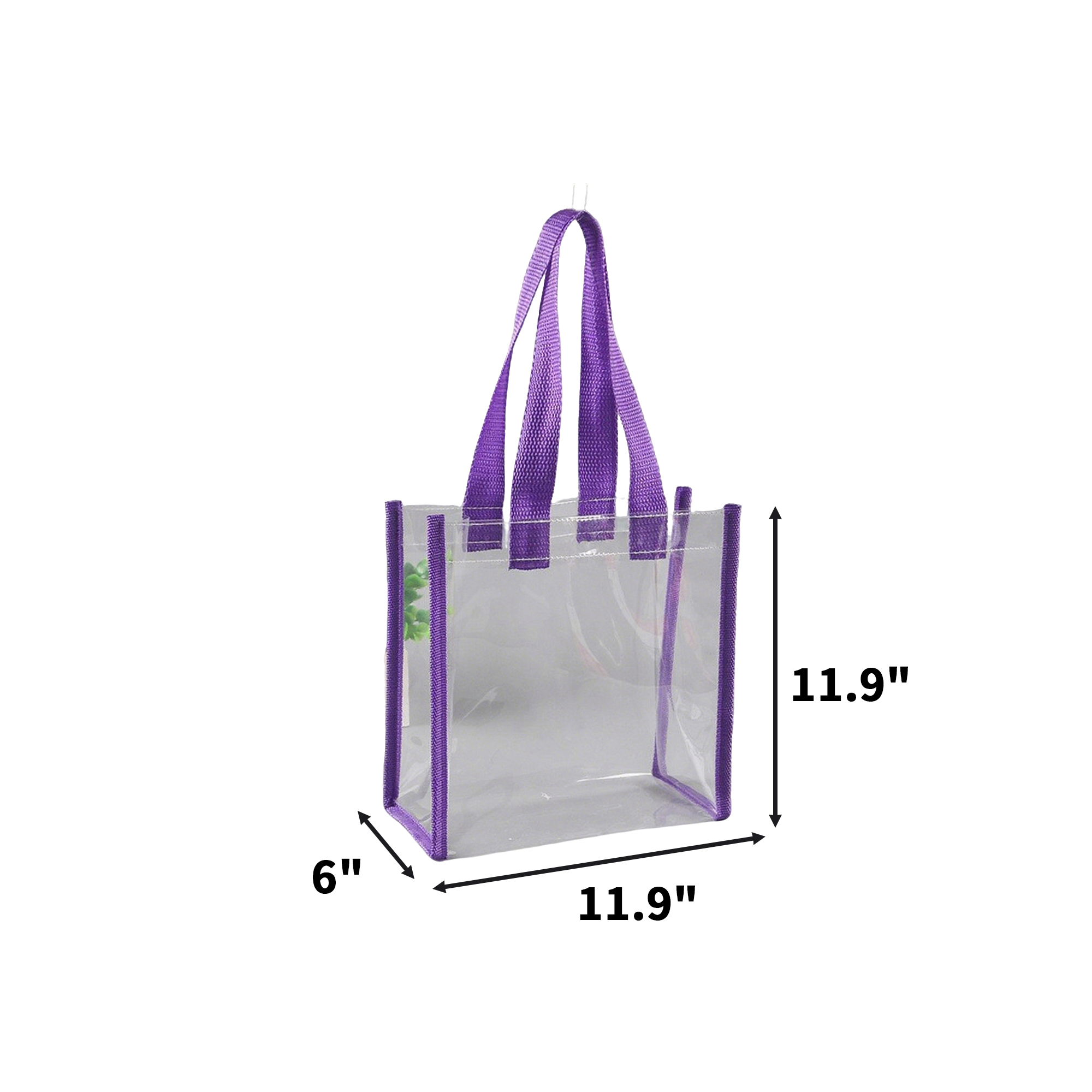 Transparent Polyvinyl Chloride Stadium Tote 11.9" x 11.9" x 6" 14
