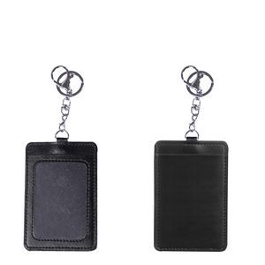 PU Leather 2 Pockets Card Holder Key Chain 26