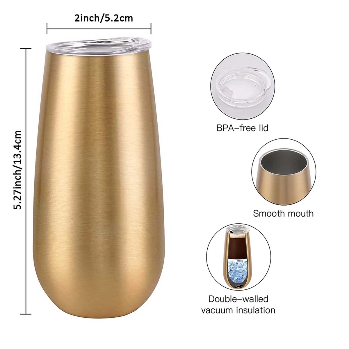 6 Oz Double Insulated Champagne Tumbler 4