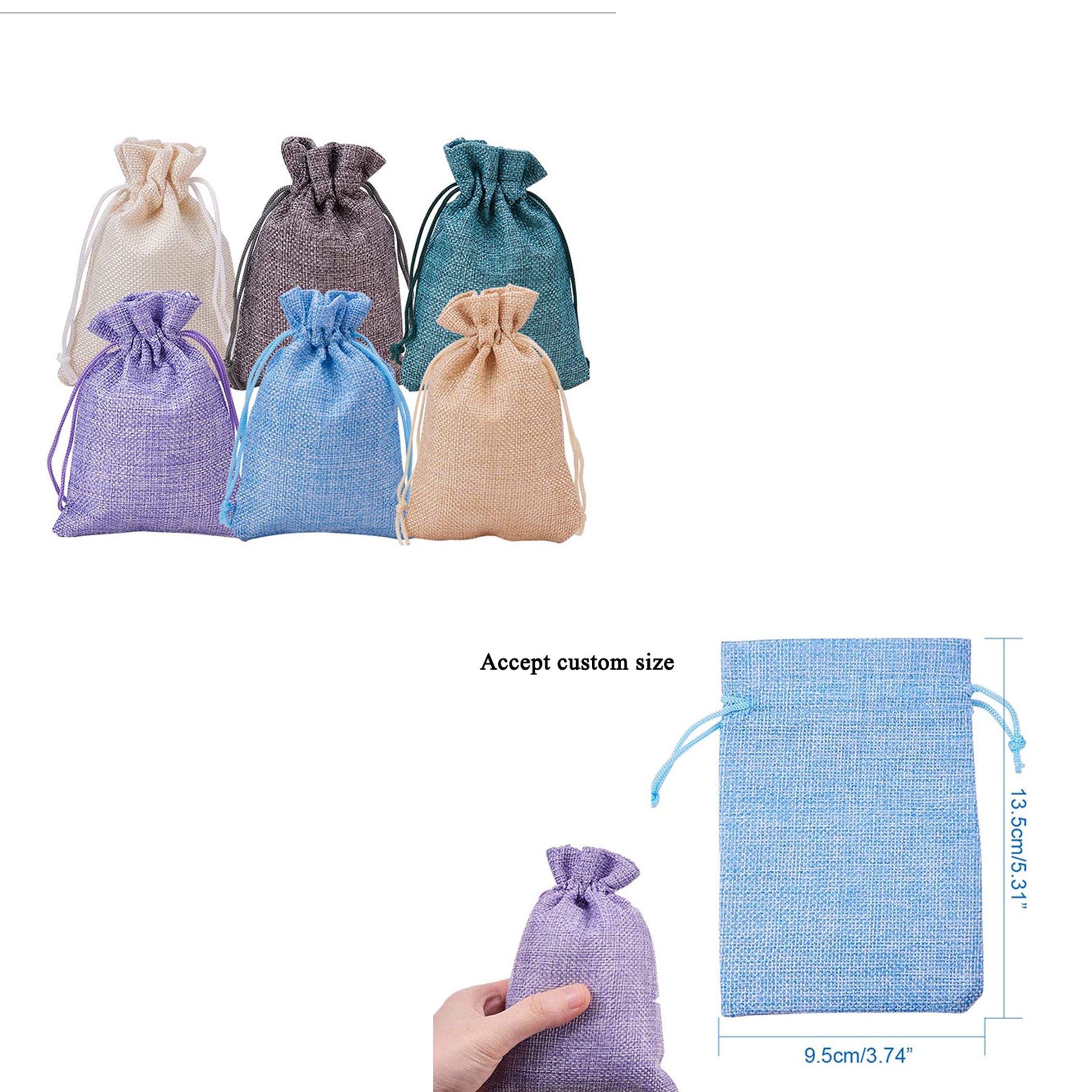 Jute Hemp Bag Drawstring Pouch 2