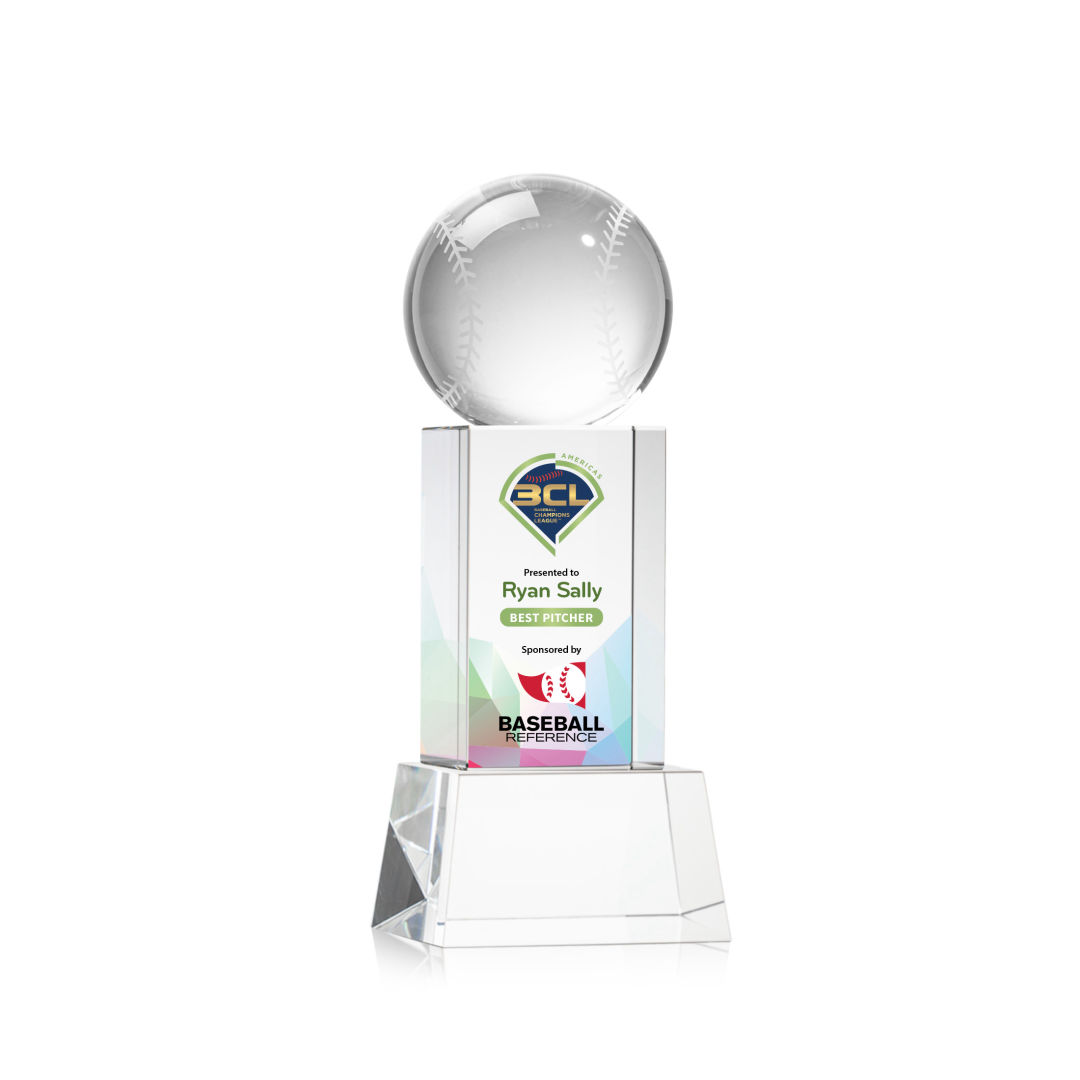 Baseball VividPrint™ Award on Belcroft - Clear 5