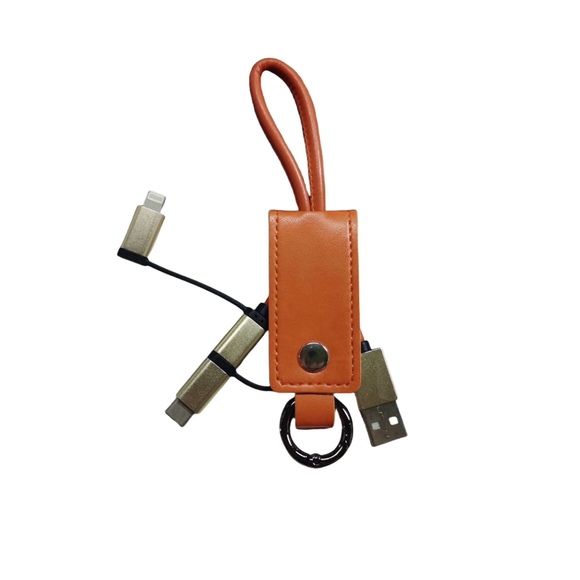 3-in-1 PU Leather Charging Cable with Keychain 9