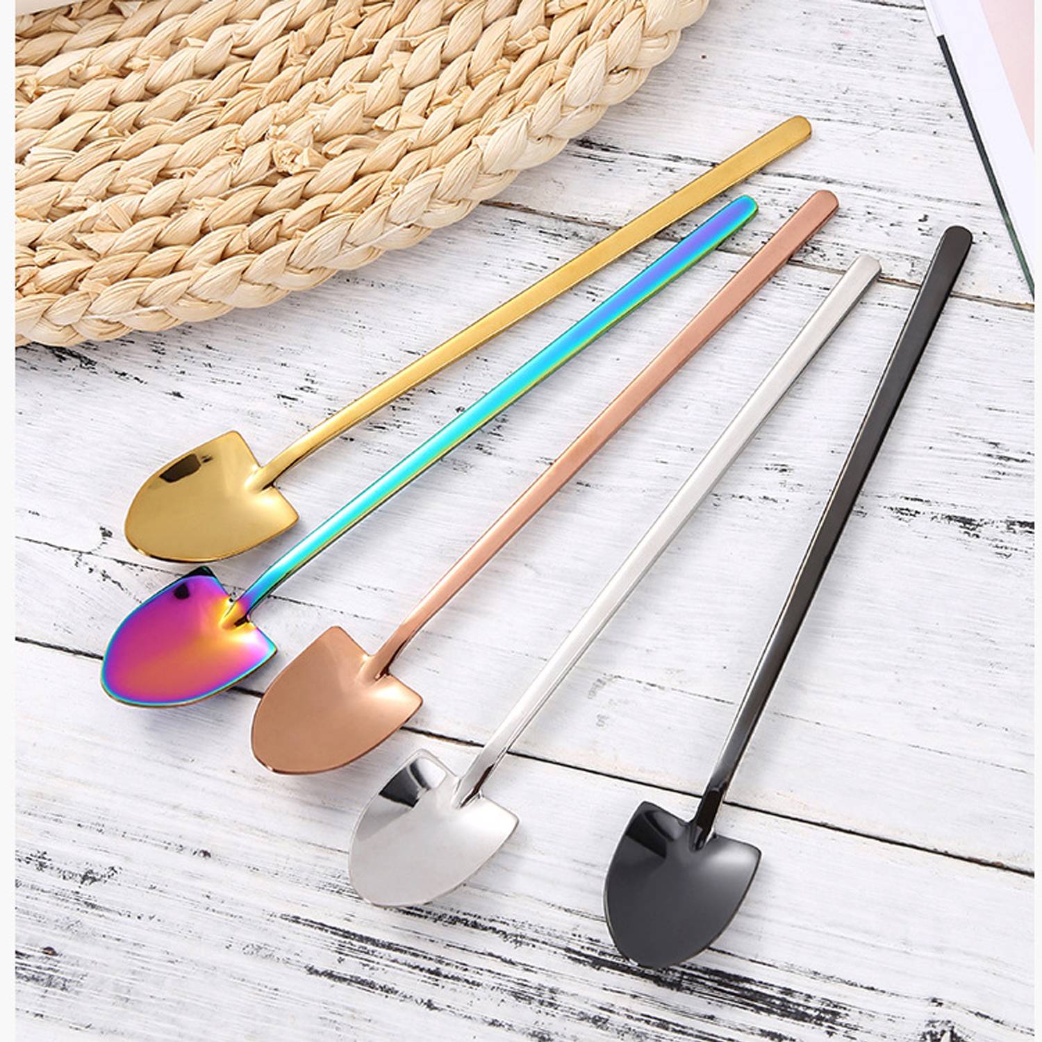 Shovel tip long handle ice cream 304 stainless steel spoon 2