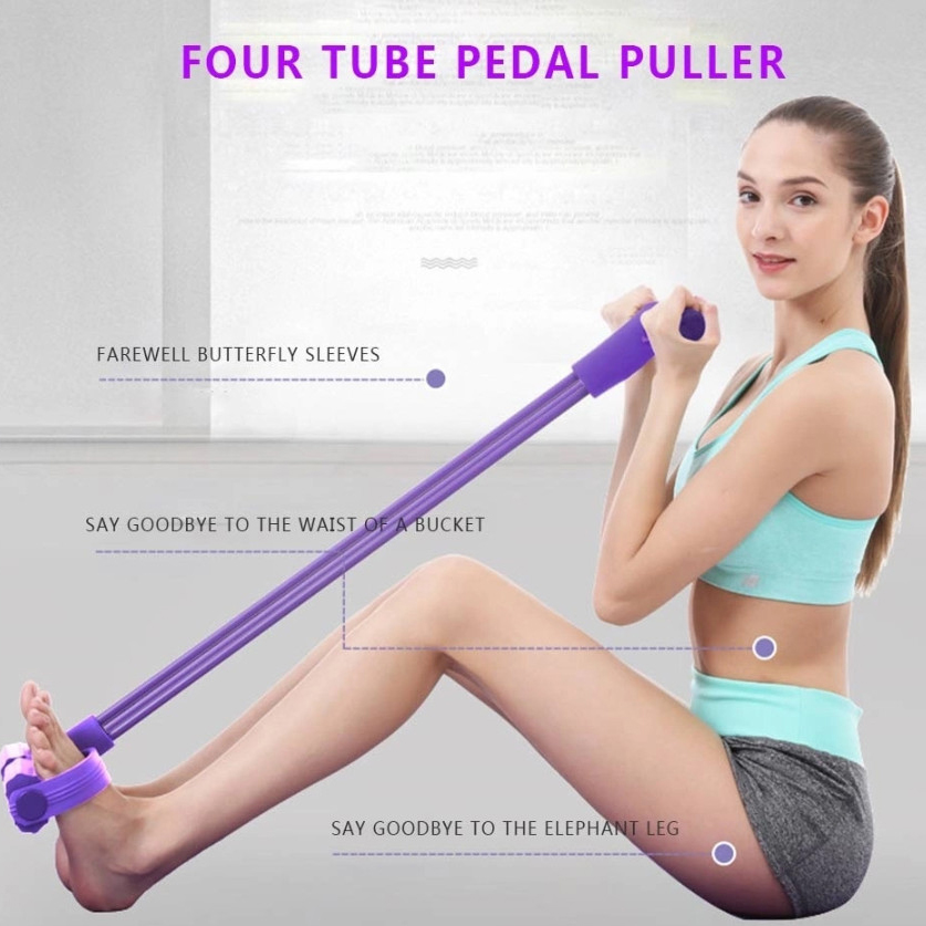 Home sport elastic abdominal exerciser foot pedal pullers 8