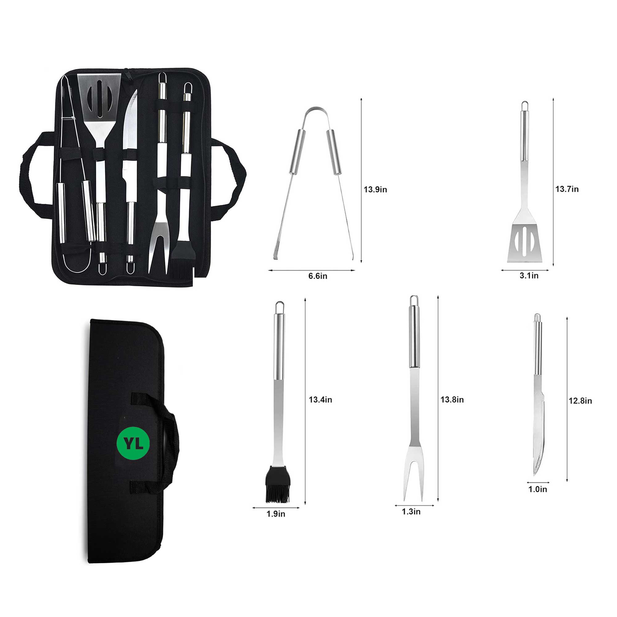 Stainless Steel Grilling Tool Set 2