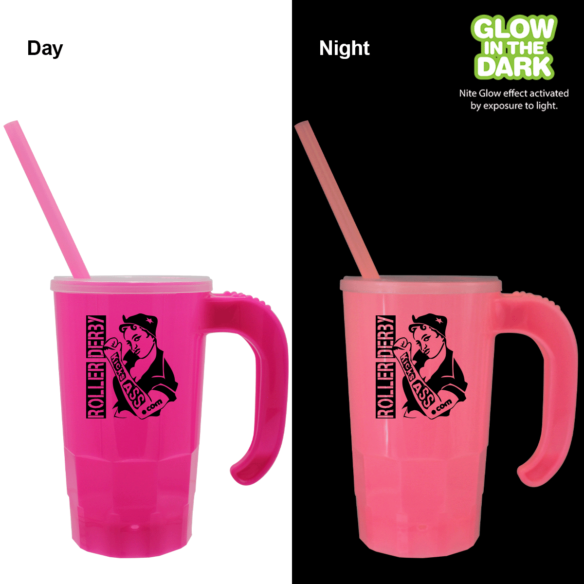 20 oz. Nite Glow Stackable Beer Stein/Straw/Lid Set 5