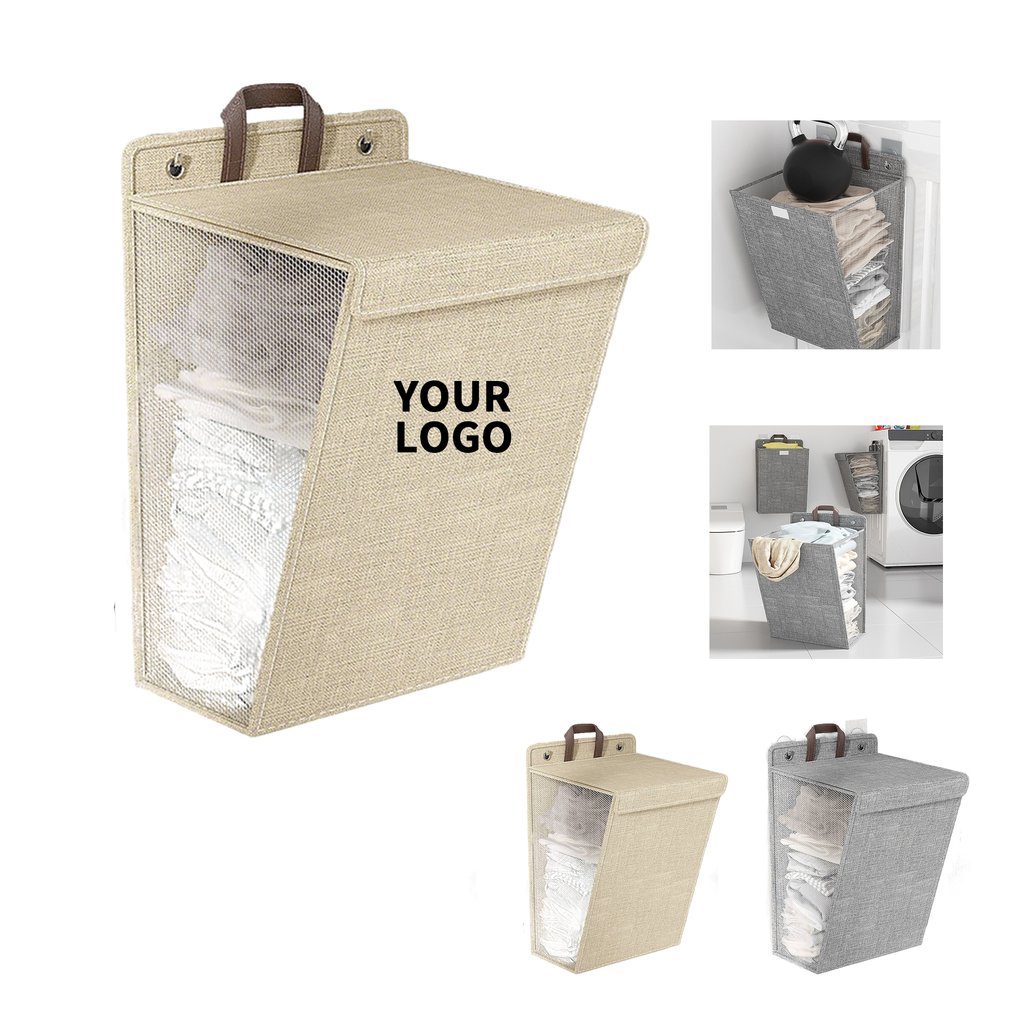 Folding Laundry Hamper With Handle And Cover 17.72" Length X 13.78" Width X 3.94" Height 4