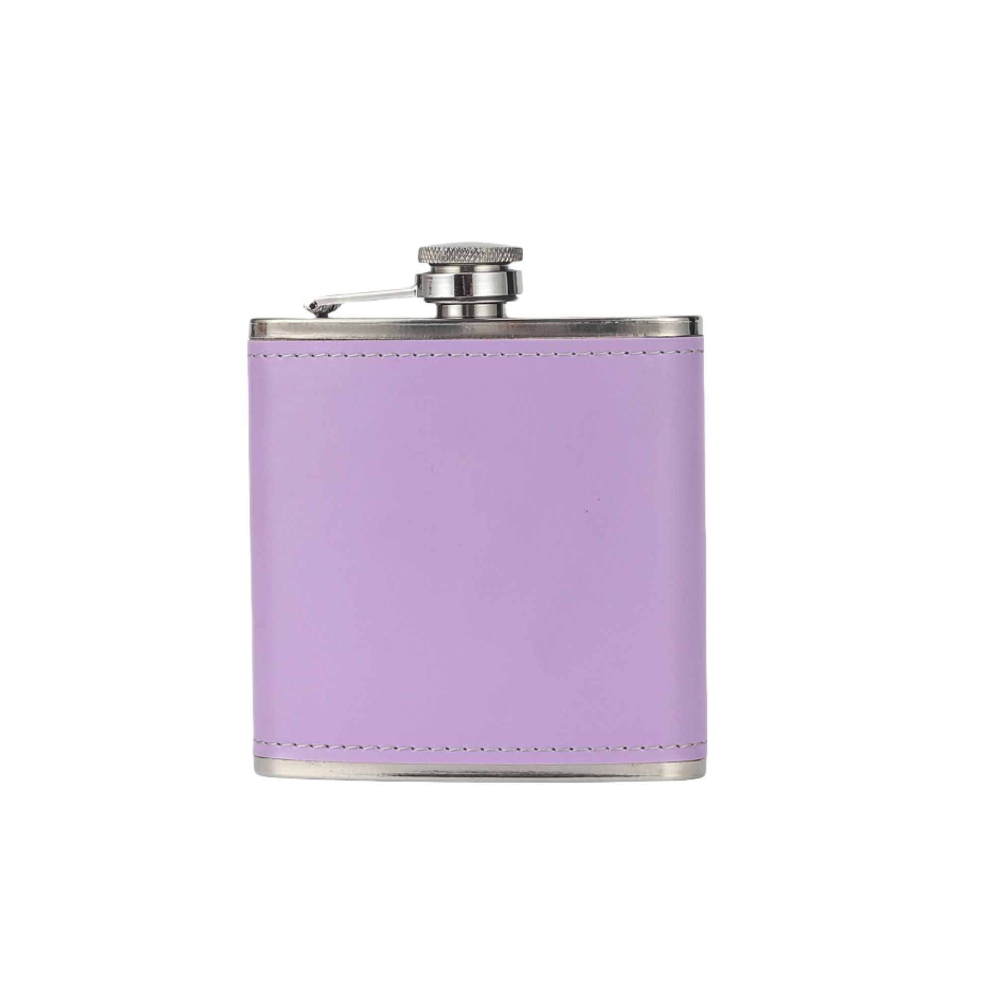 Leather Stainless Steel Pocket Hip Flask 6oz 5