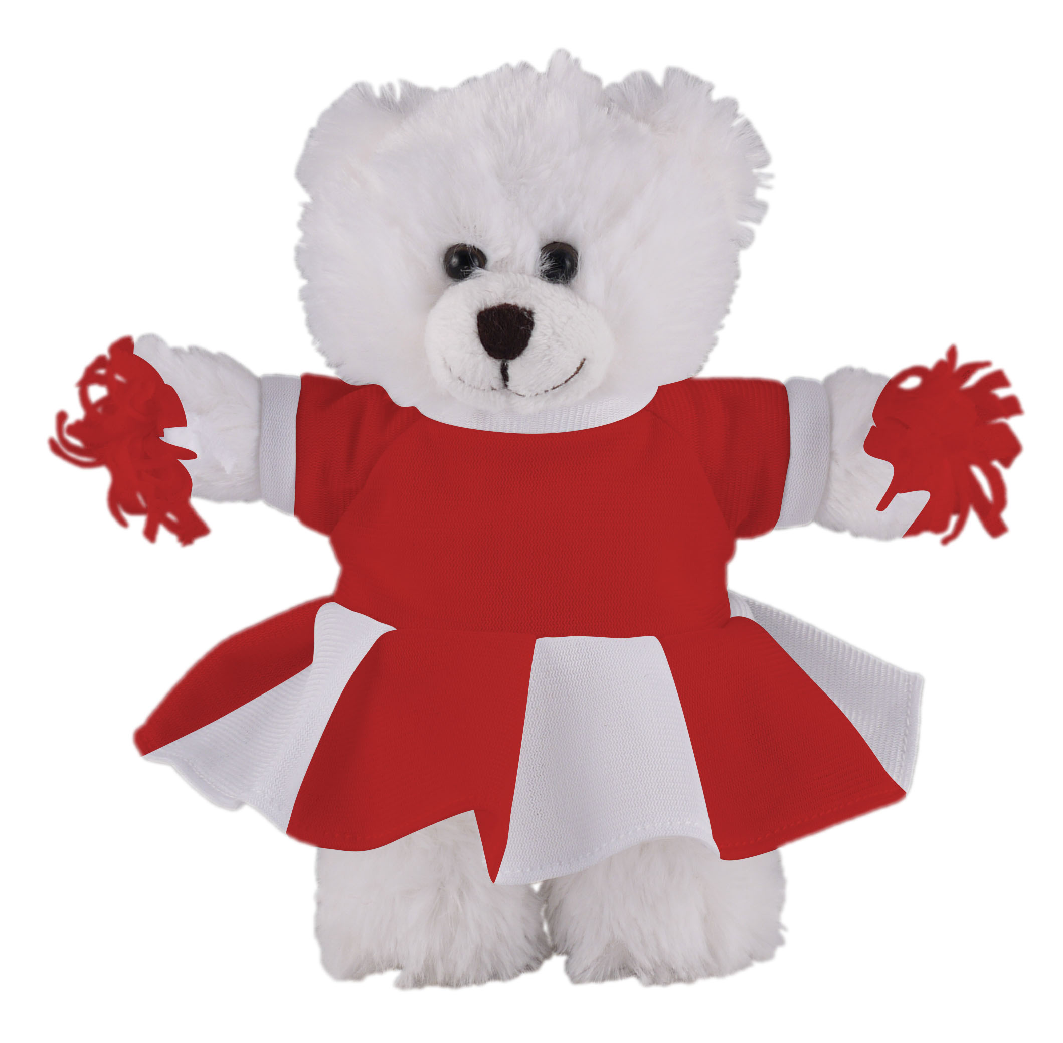 Soft Plush Stuffed White Bear with Cheerleader Outfit 3