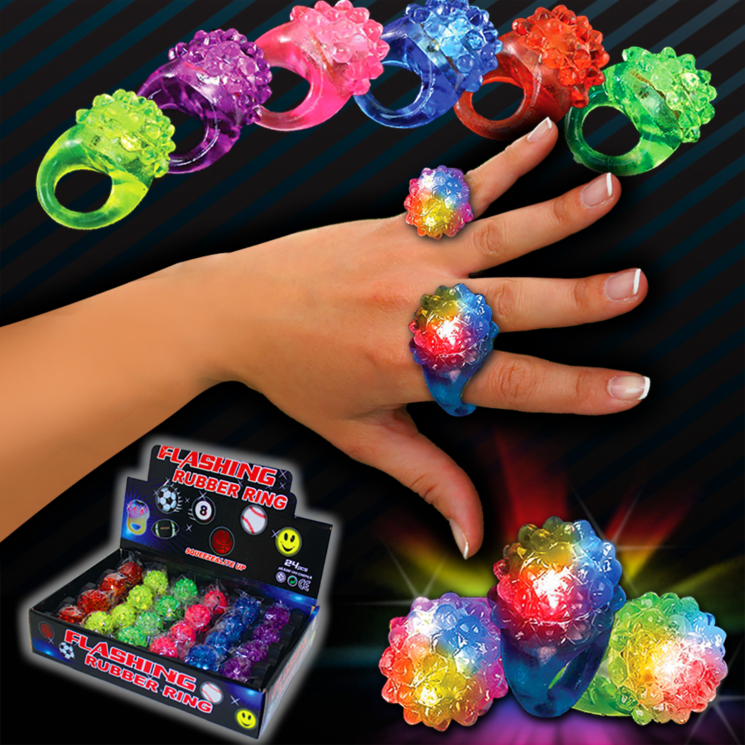 Flower Shaped LED Jelly Rings 2