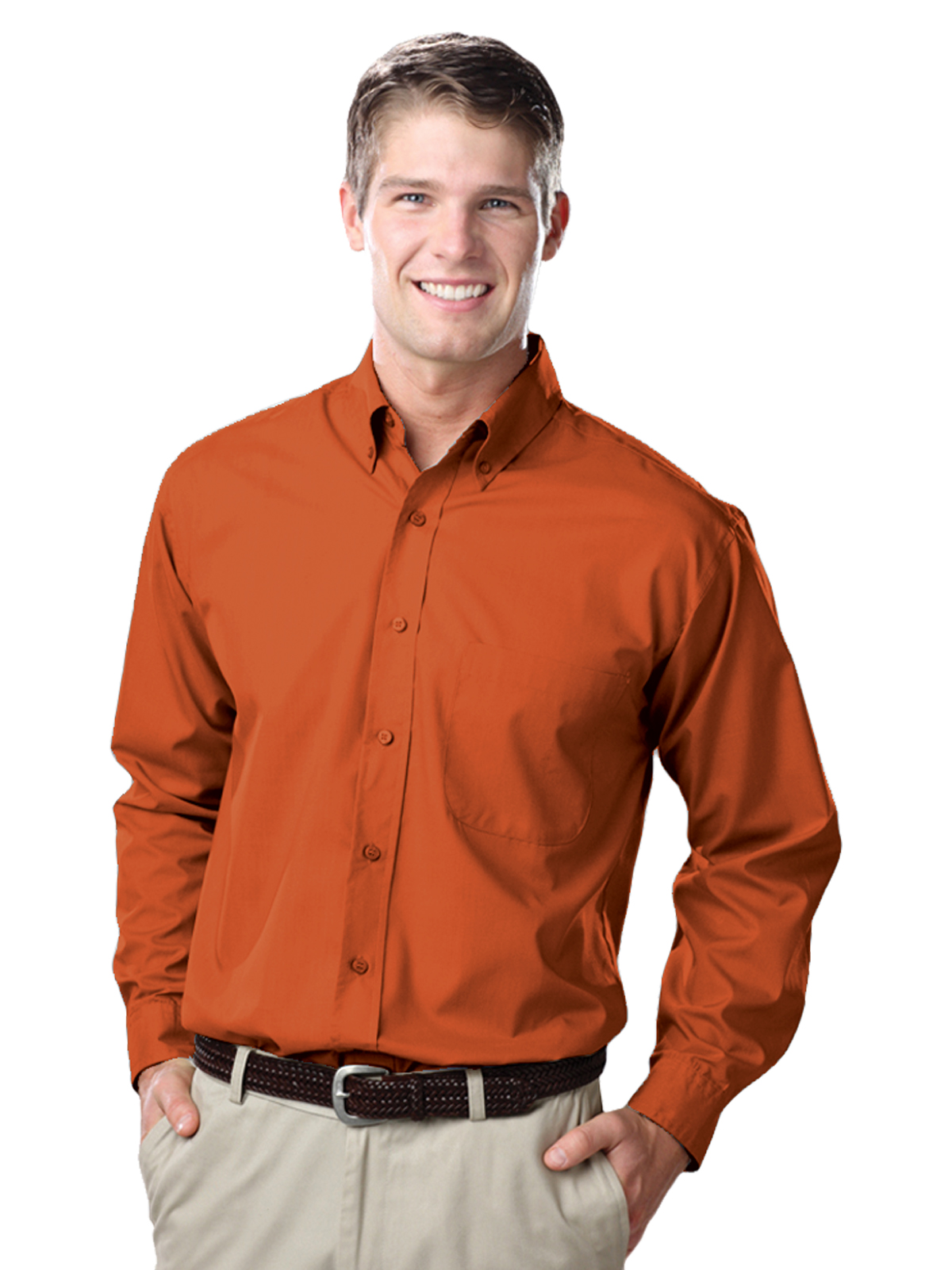 Blue Generation - Men's 1-Pocket Value Poplin Shirt 52