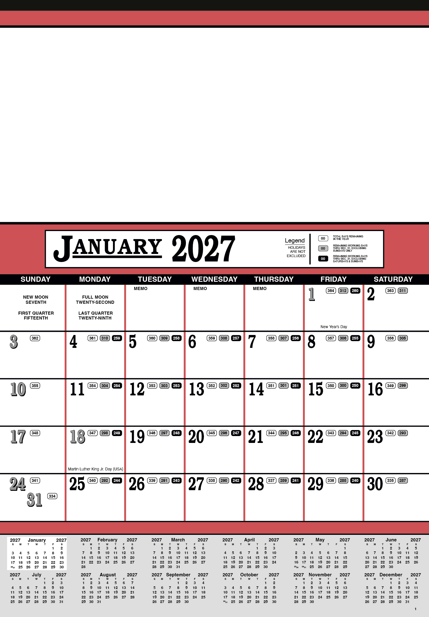 Skinner & Kennedy® Contractor's 12-Sheet Calendar 4