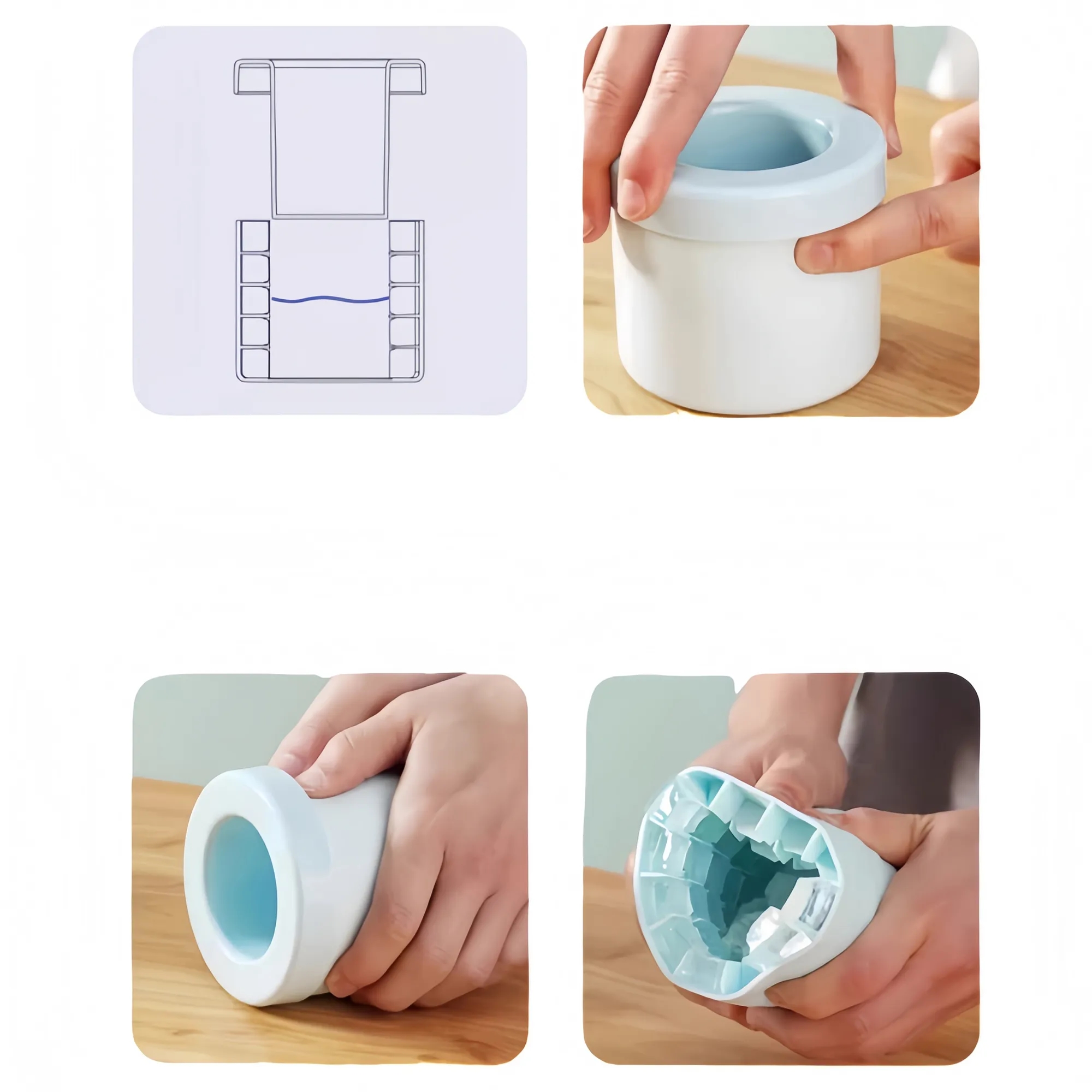 3D Cylindrical 40-cell Silicone Ice Cube Cup 4