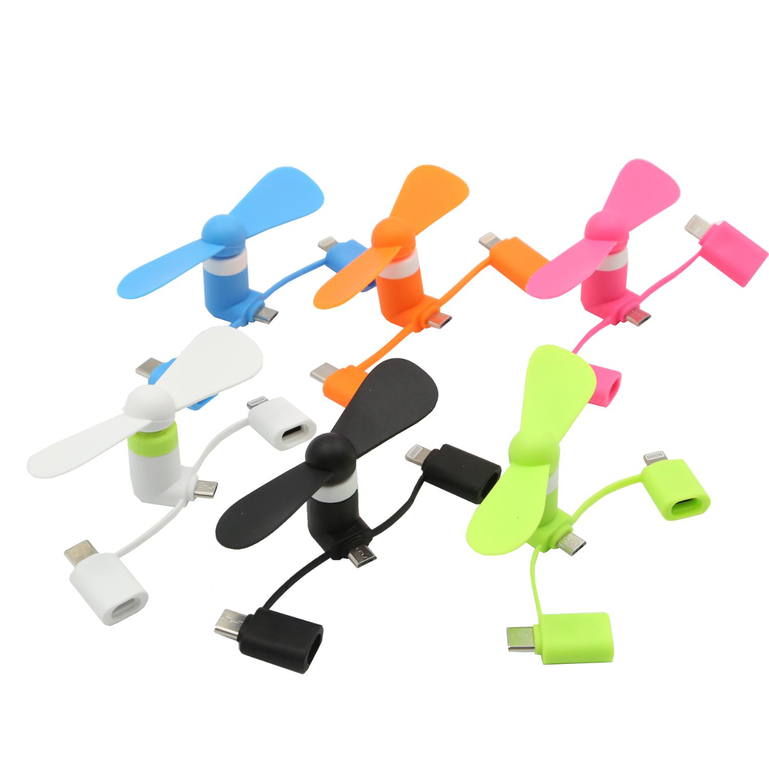 USB Mini fan with 3 in one connector with USB Type C 4