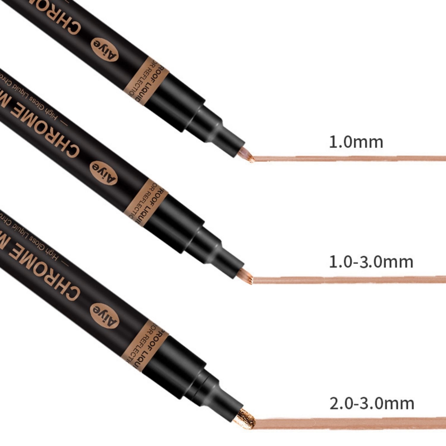 3Pcs Liquid Chrome Mirror Markers Metallic Pens 3