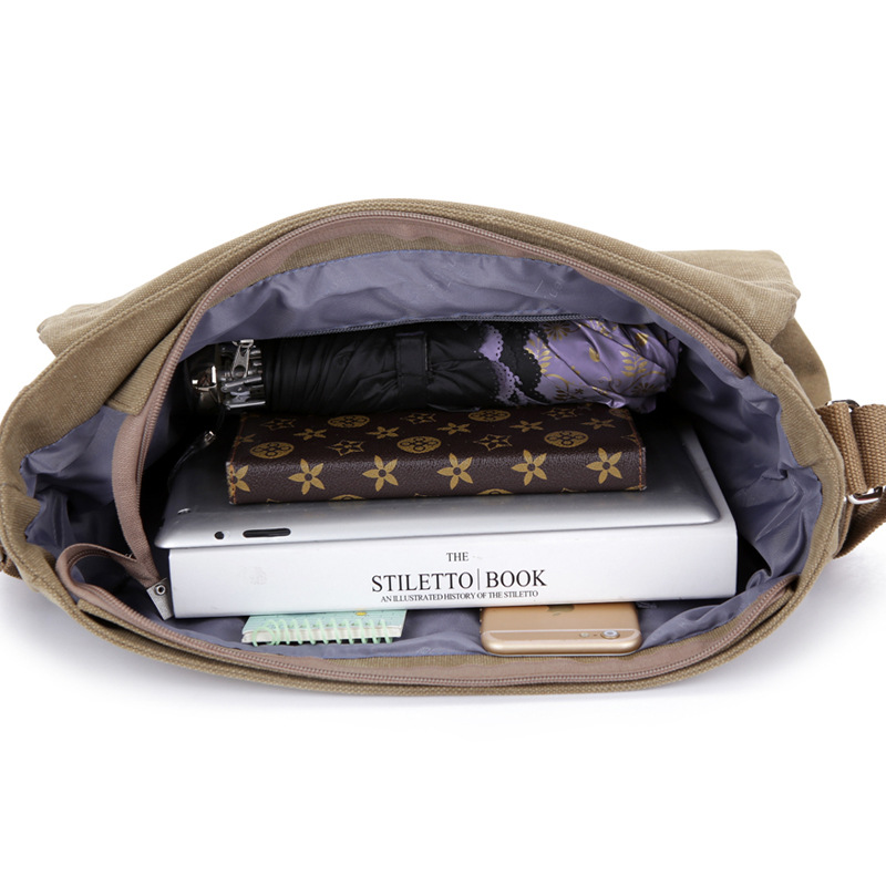Canvas Messenger Crossbody Satchel Bag 13