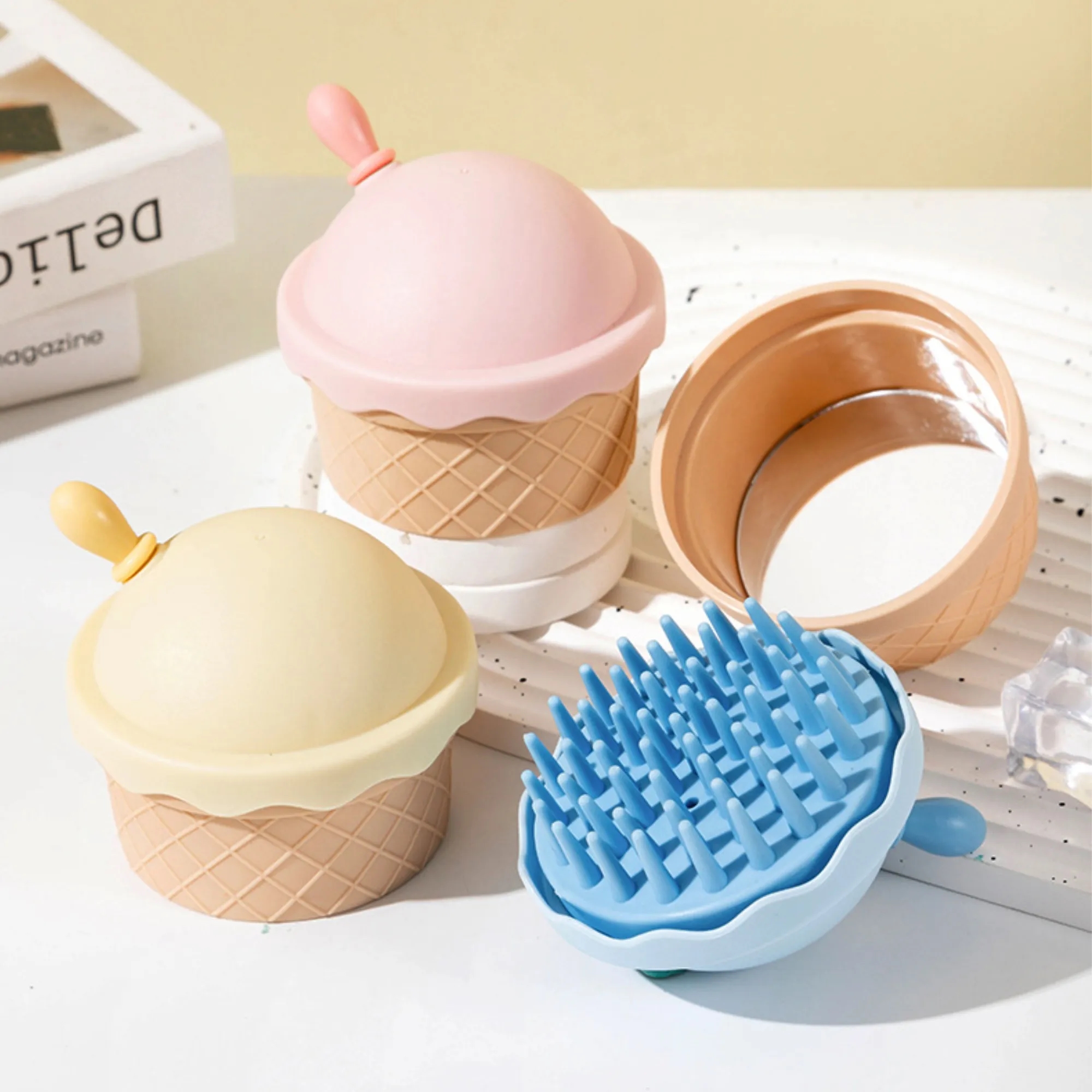 Silicone Hair Shampoo Brush Cleaning Scalp Massager 6