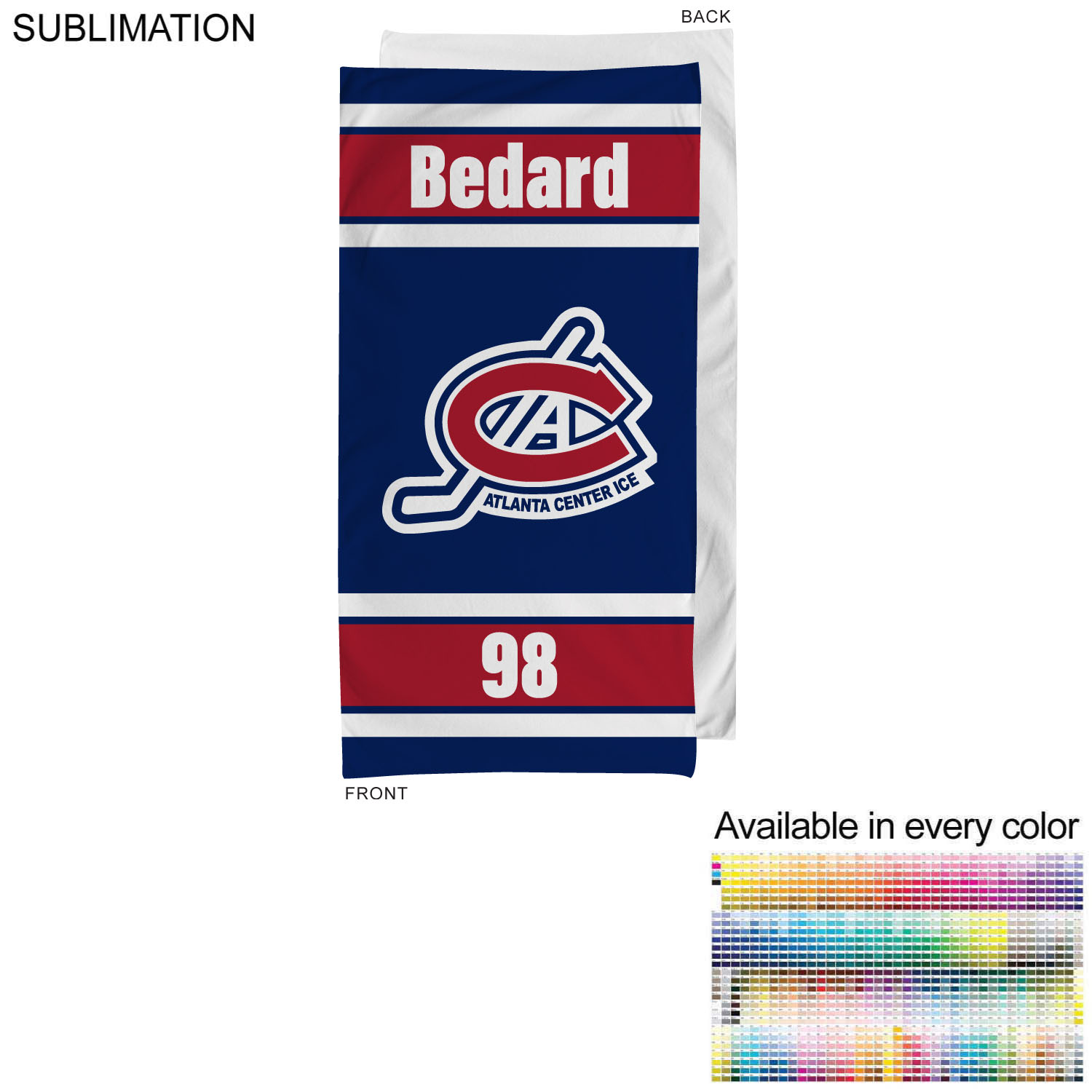 Team Towel in HEAVIEST Plush and Soft Velour Terry Cotton Blend, 30x60, Sublimated Shower Towel 4