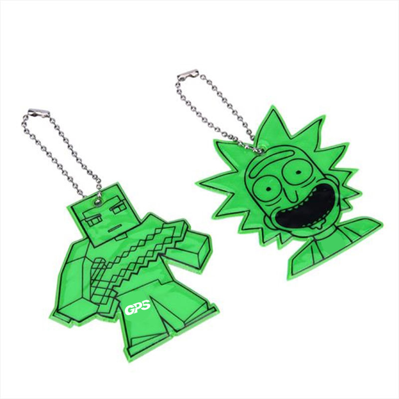 1 1/2" PVC Custom Shape Reflective Pendant Keychain 4
